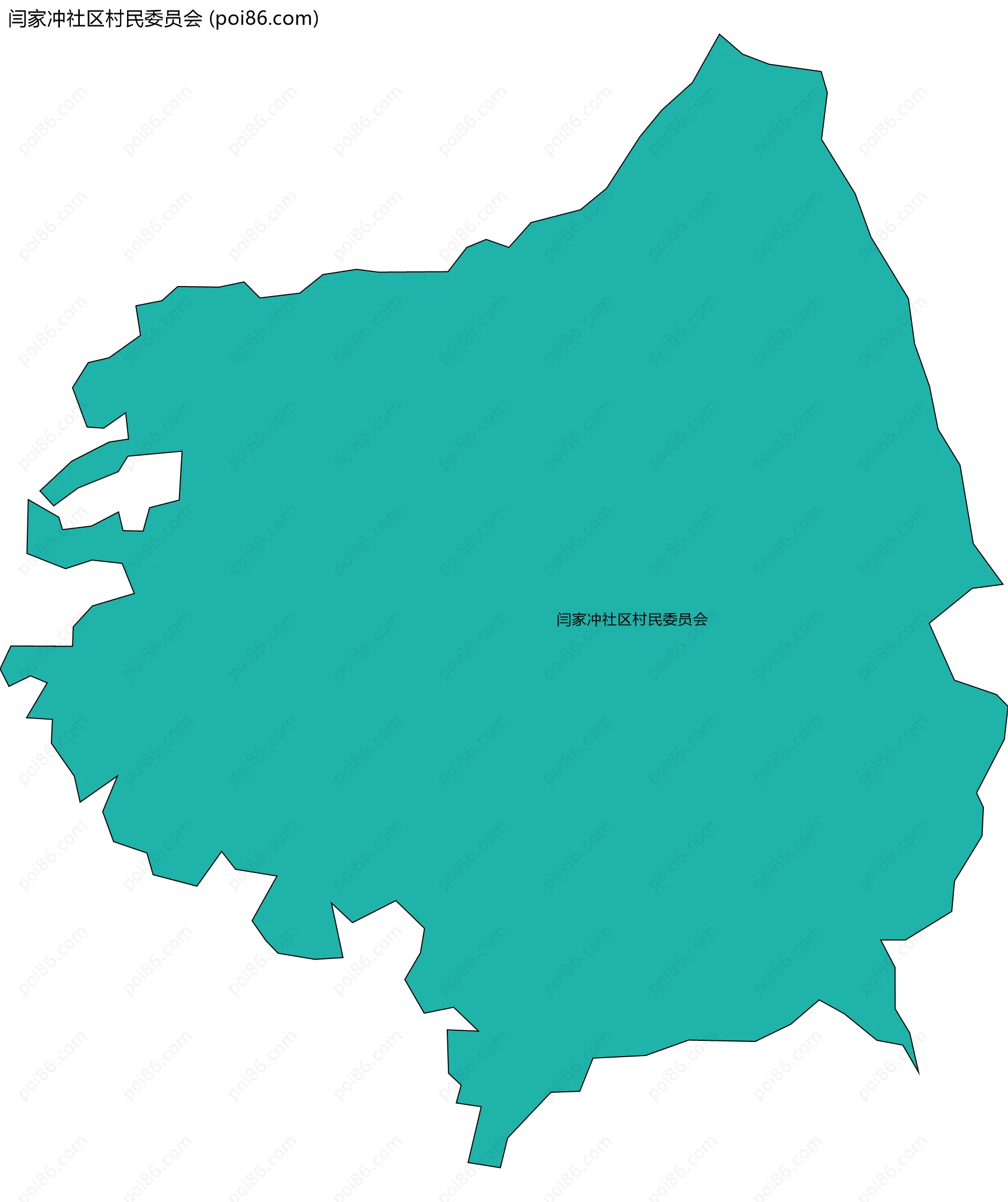 闫家冲社区村民委员会边界地图