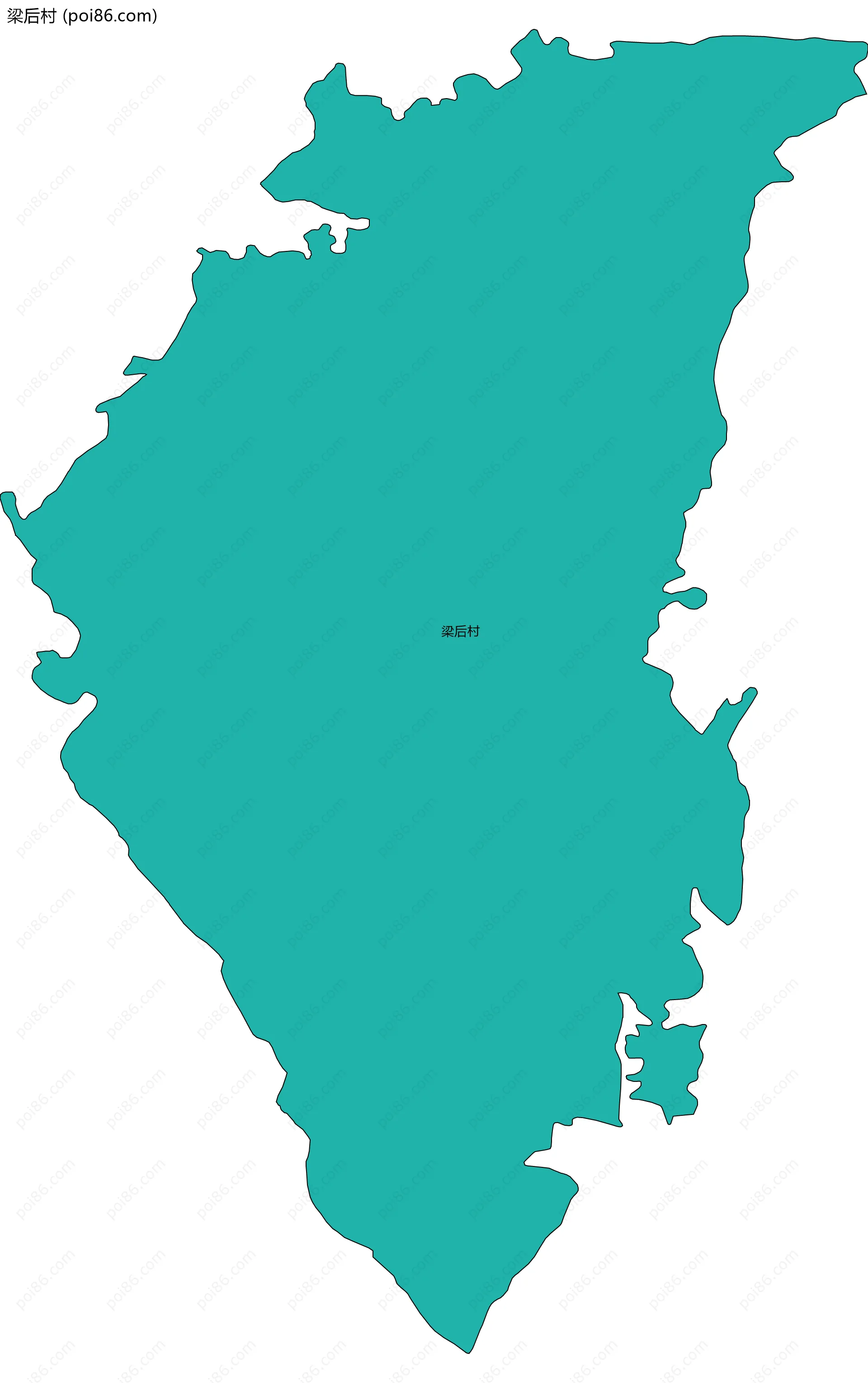梁后村边界地图