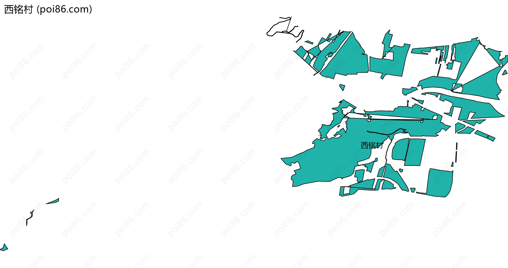 西铭村边界地图