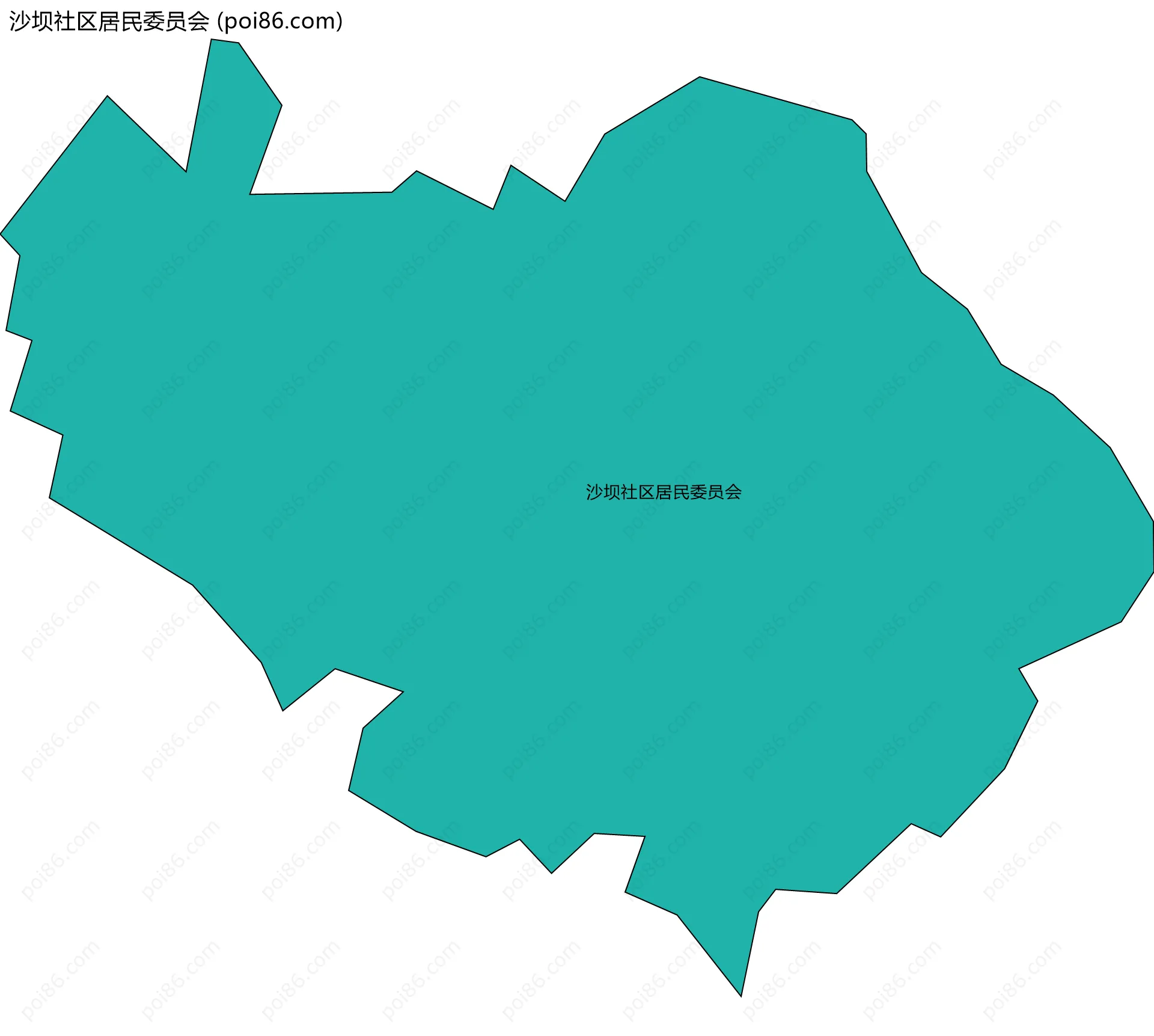 沙坝社区居民委员会边界地图
