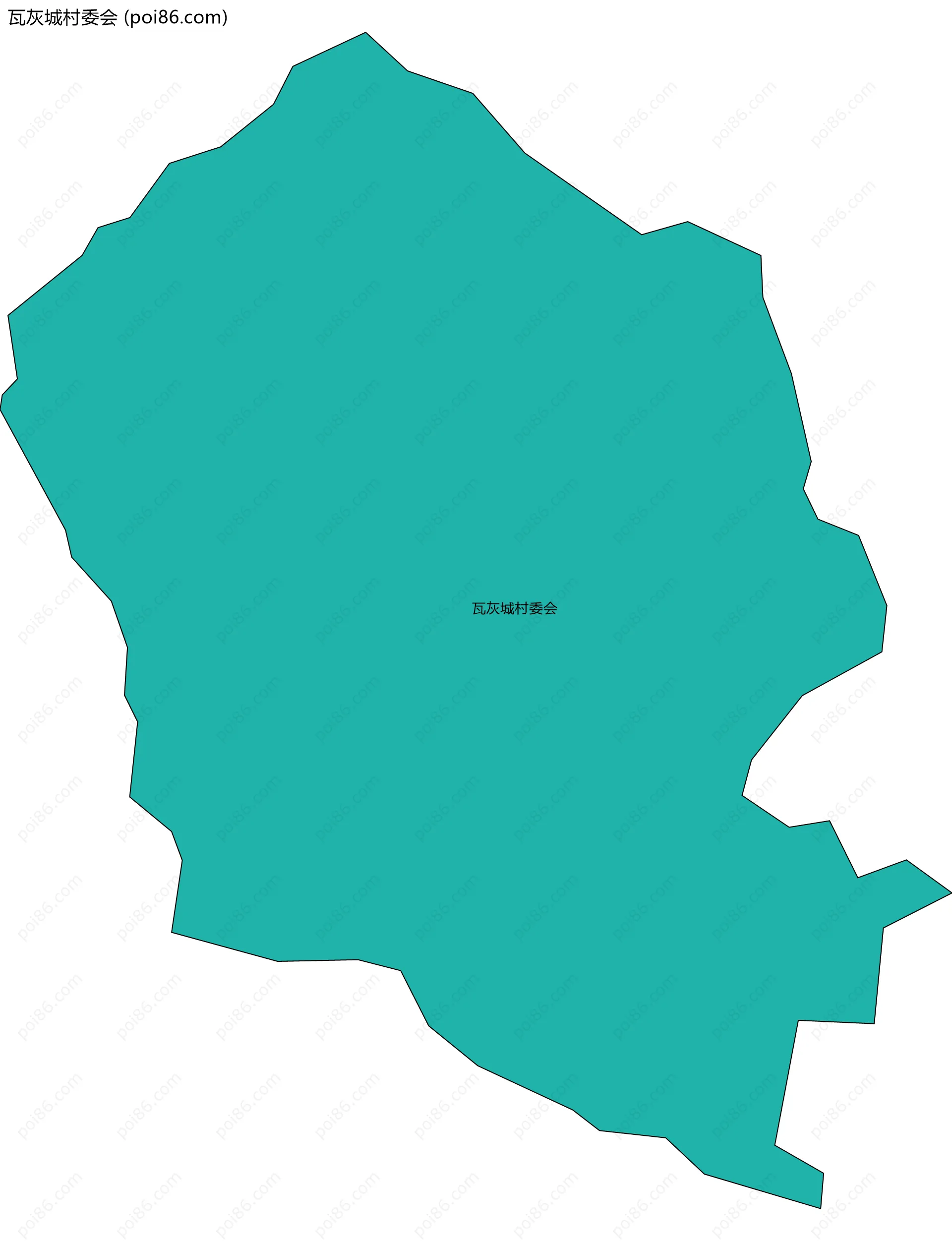 瓦灰城村委会边界地图