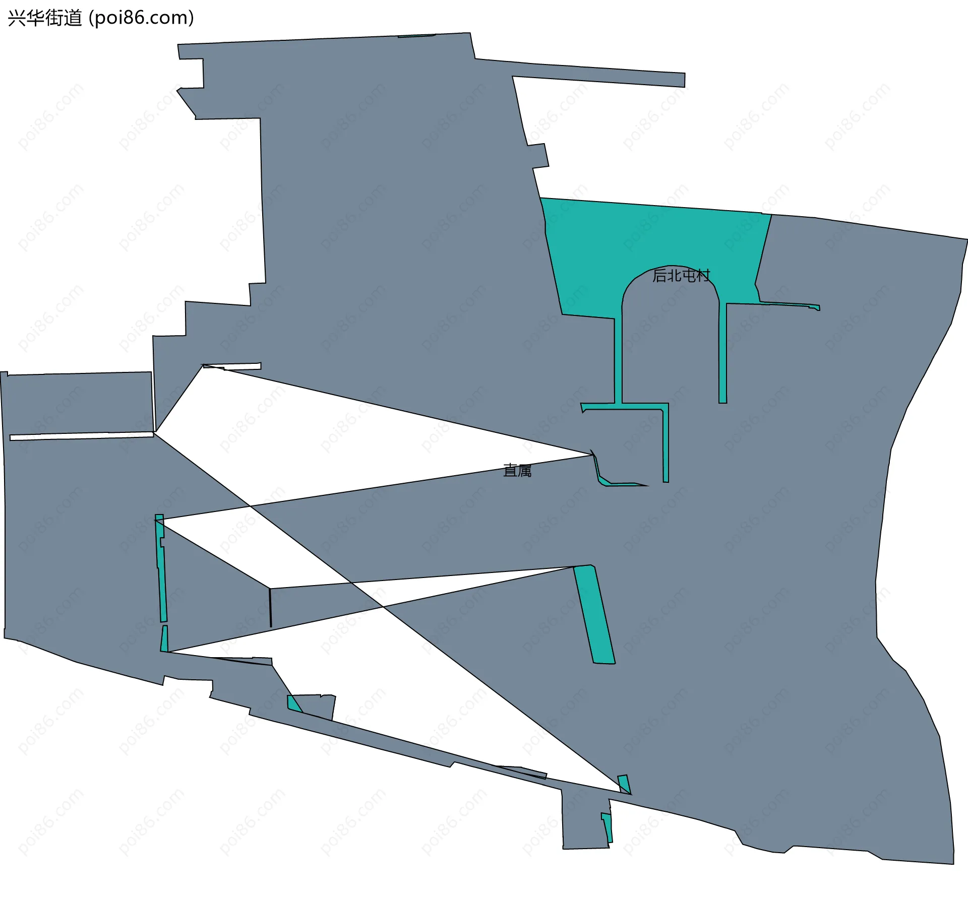 兴华街道边界地图(五级行政区划)