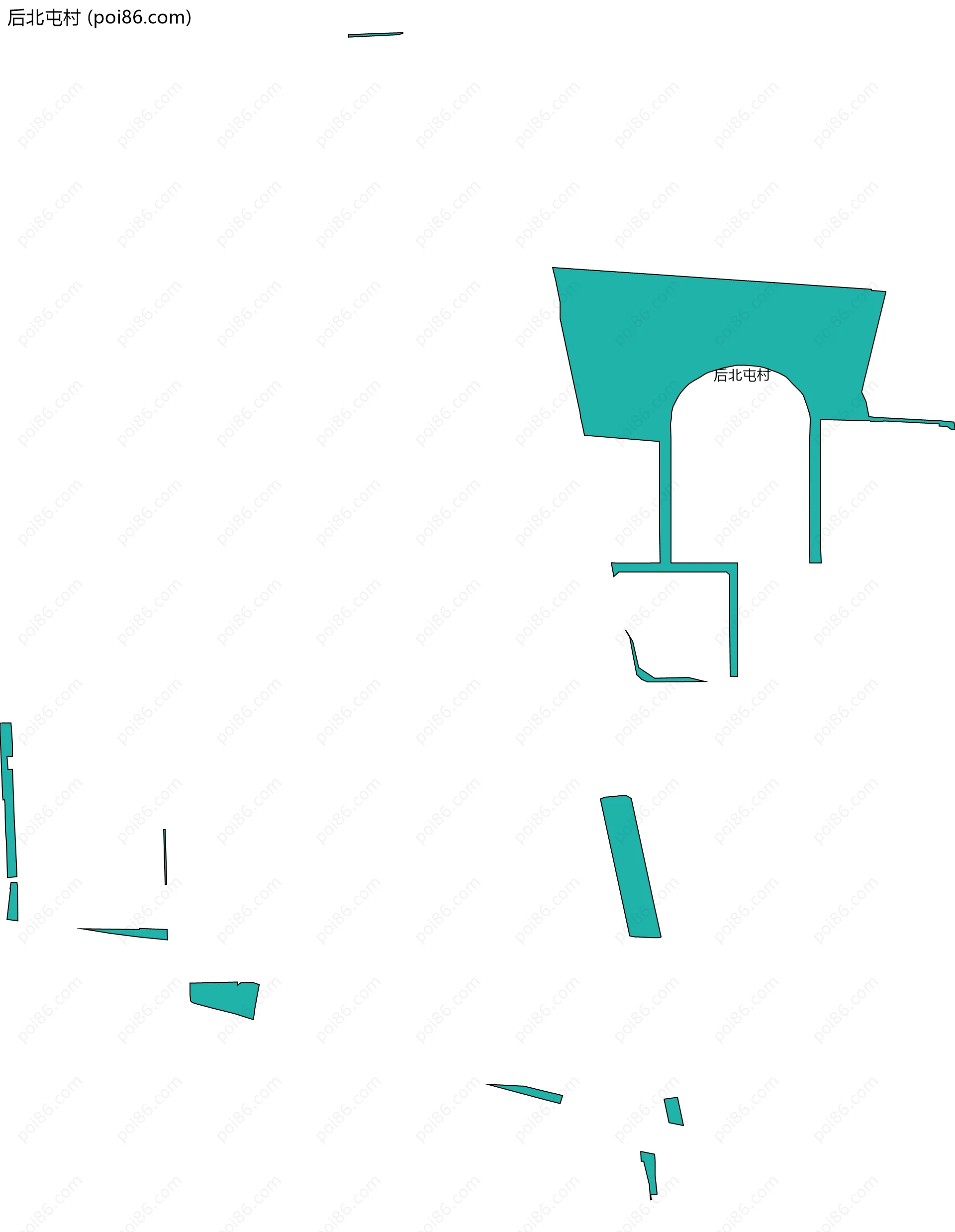 后北屯村边界地图