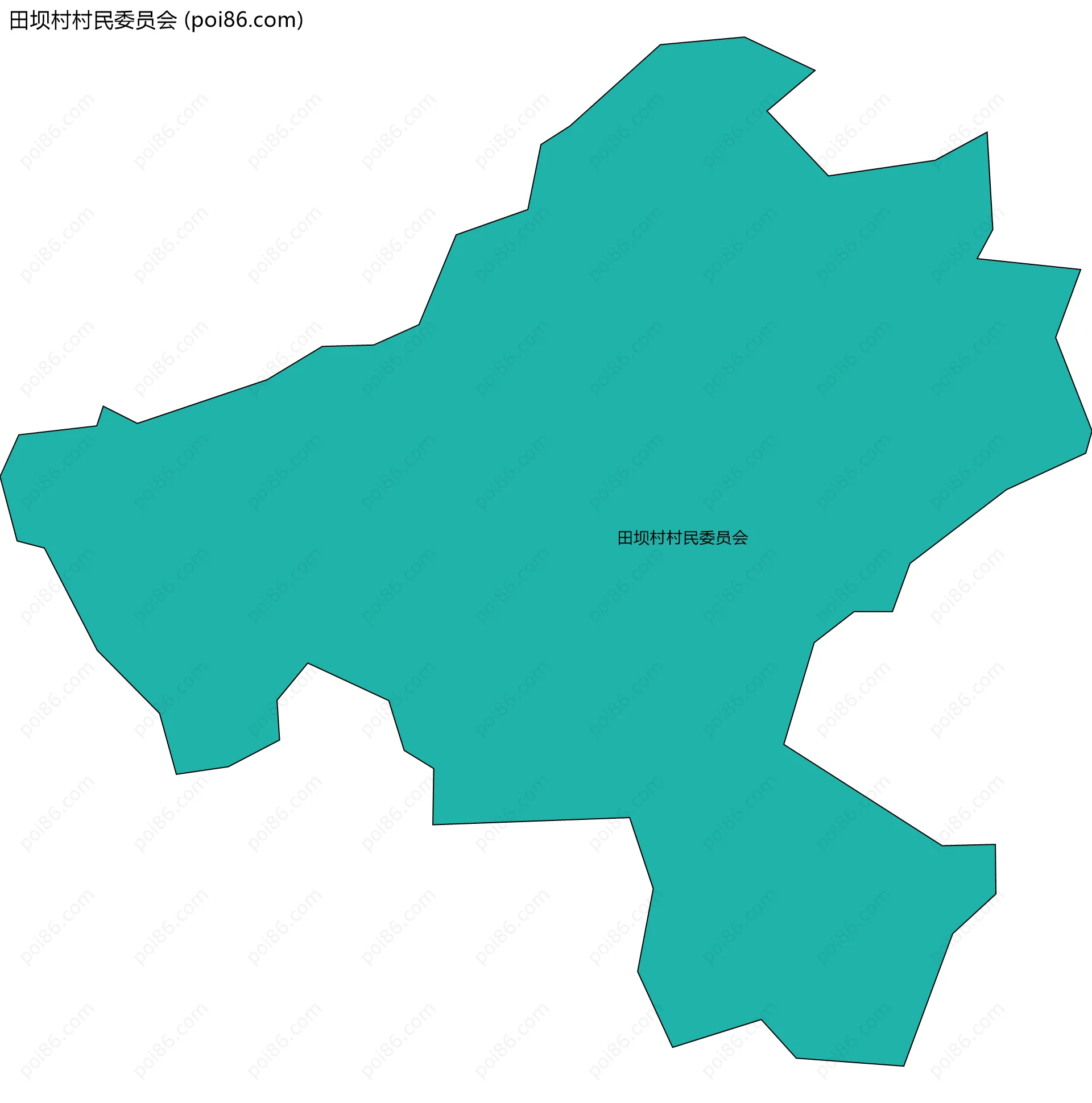 田坝村村民委员会边界地图