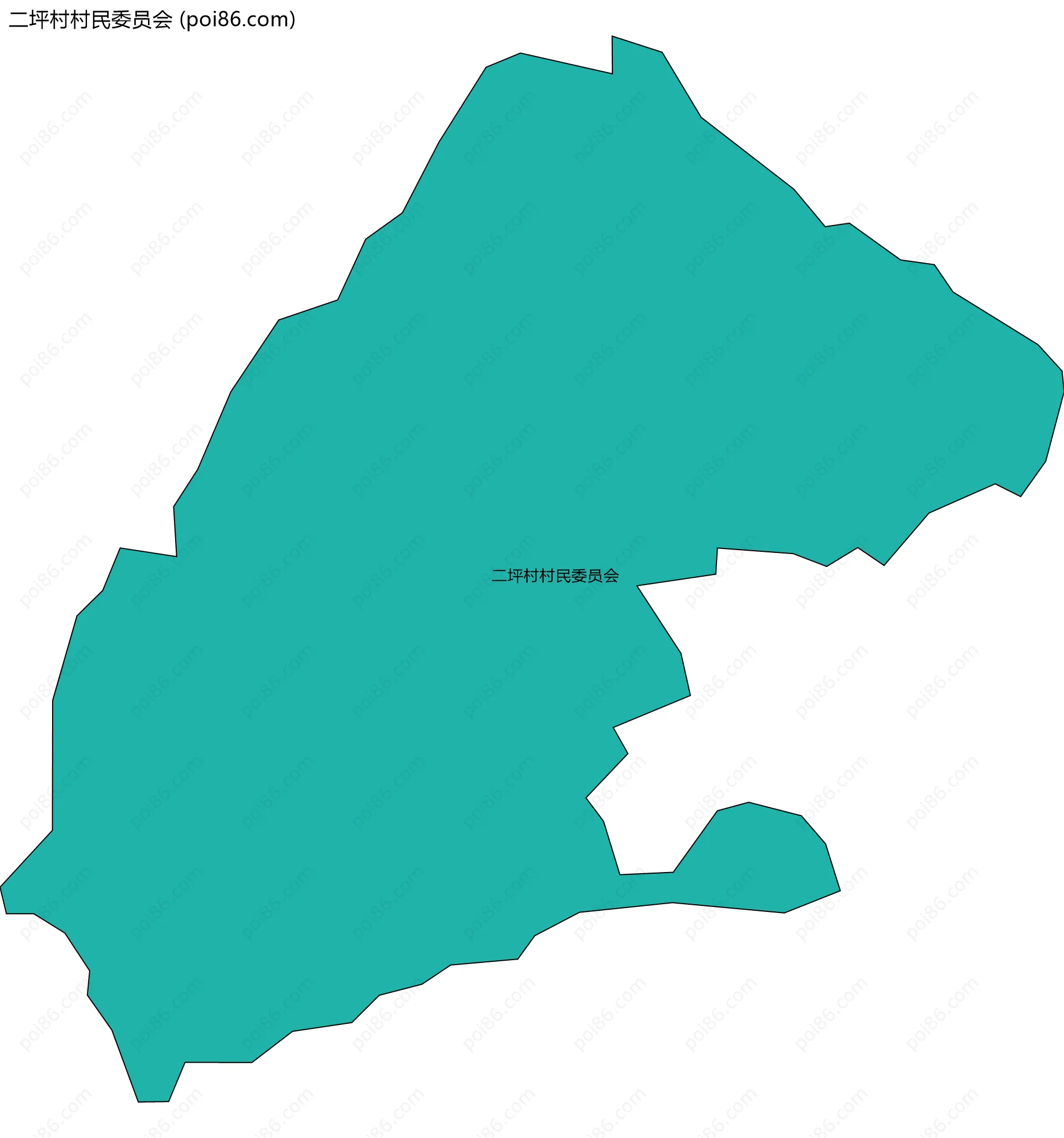 二坪村村民委员会边界地图