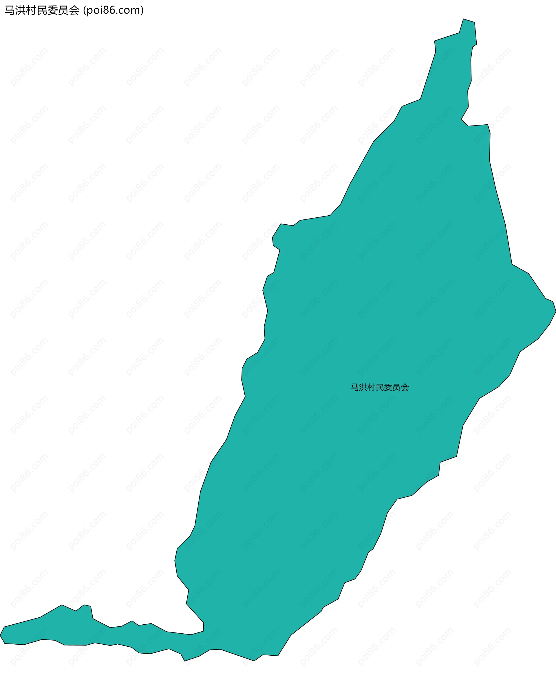 马洪村民委员会边界地图