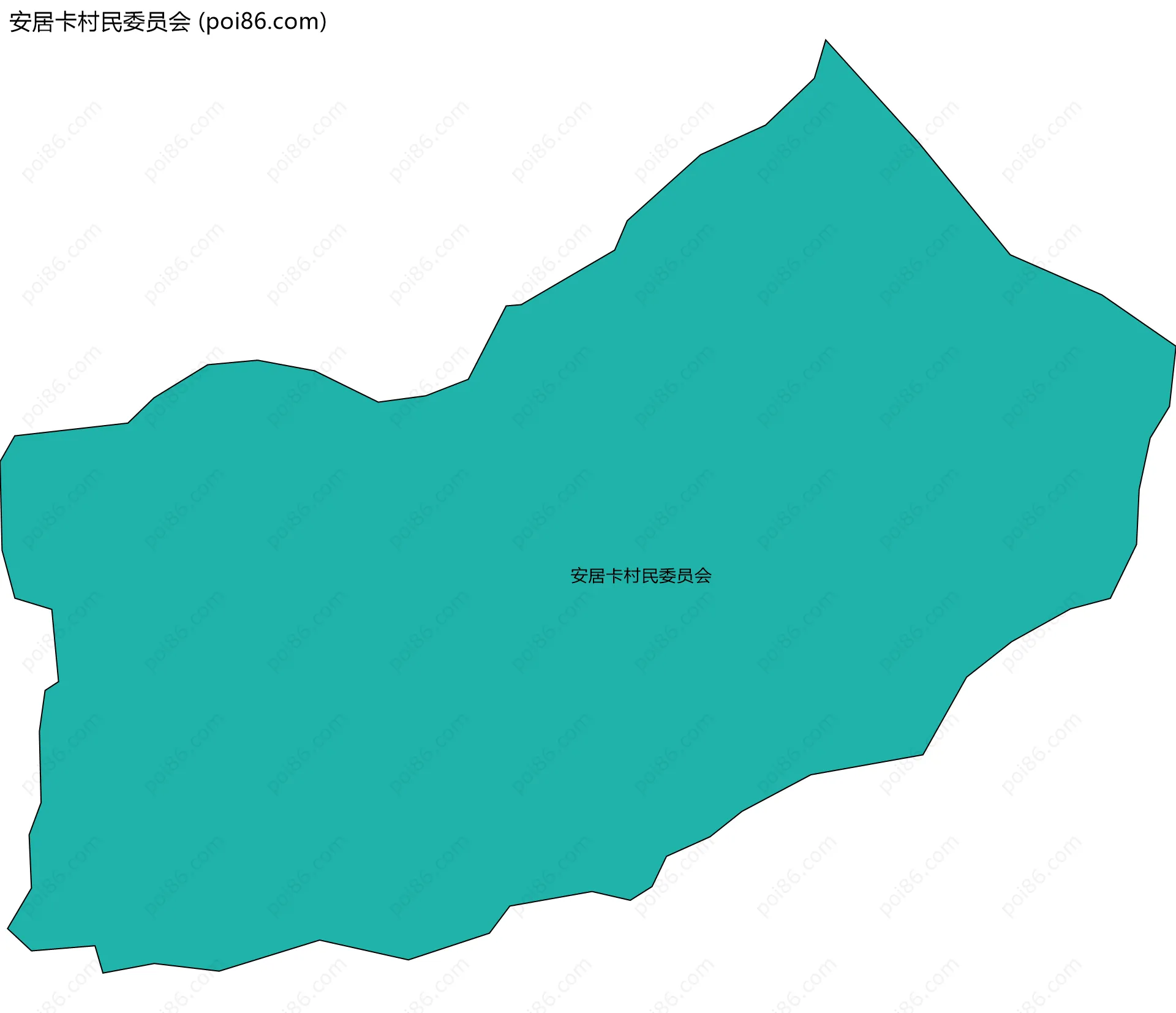 安居卡村民委员会边界地图
