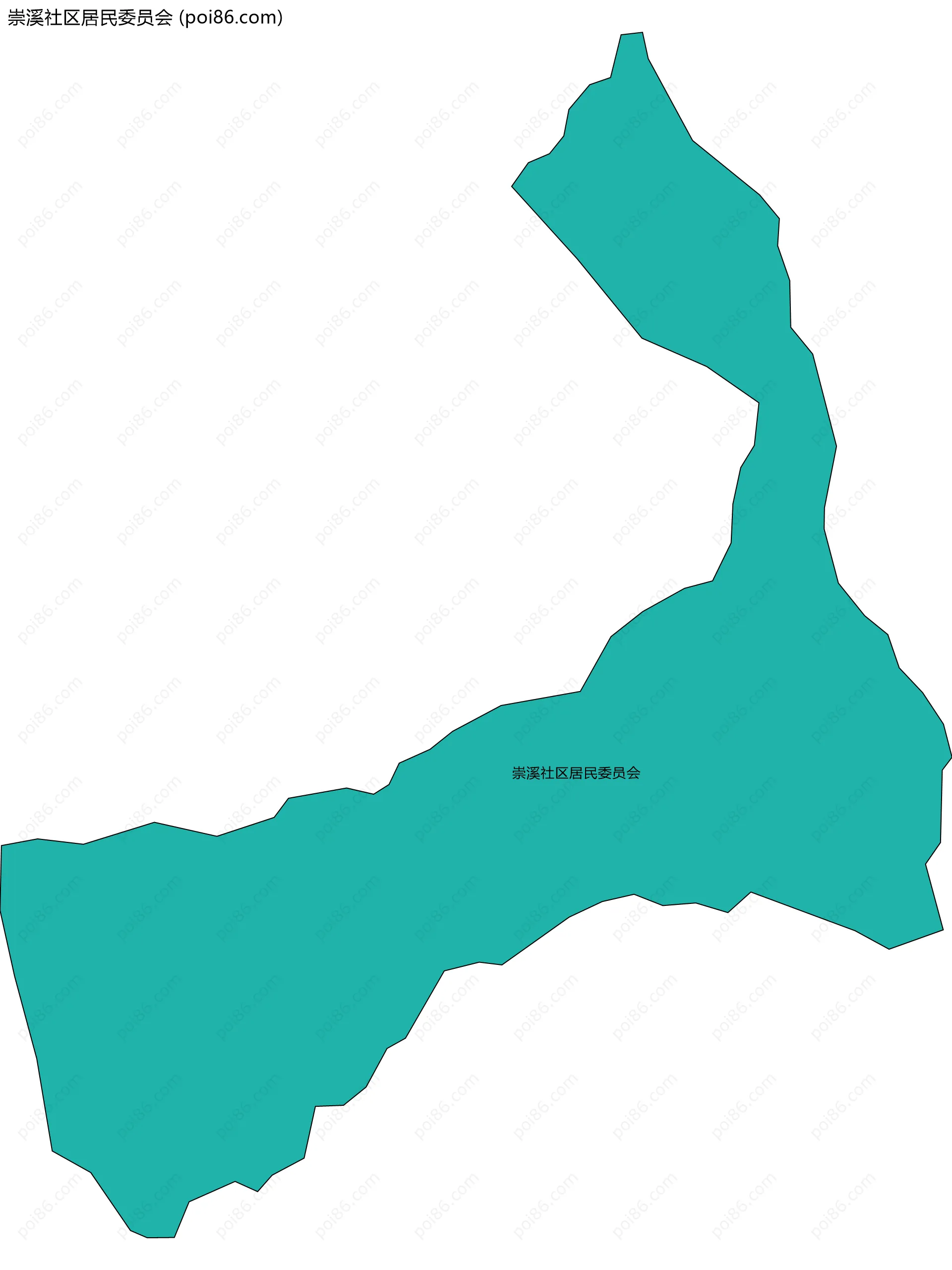 崇溪社区居民委员会边界地图