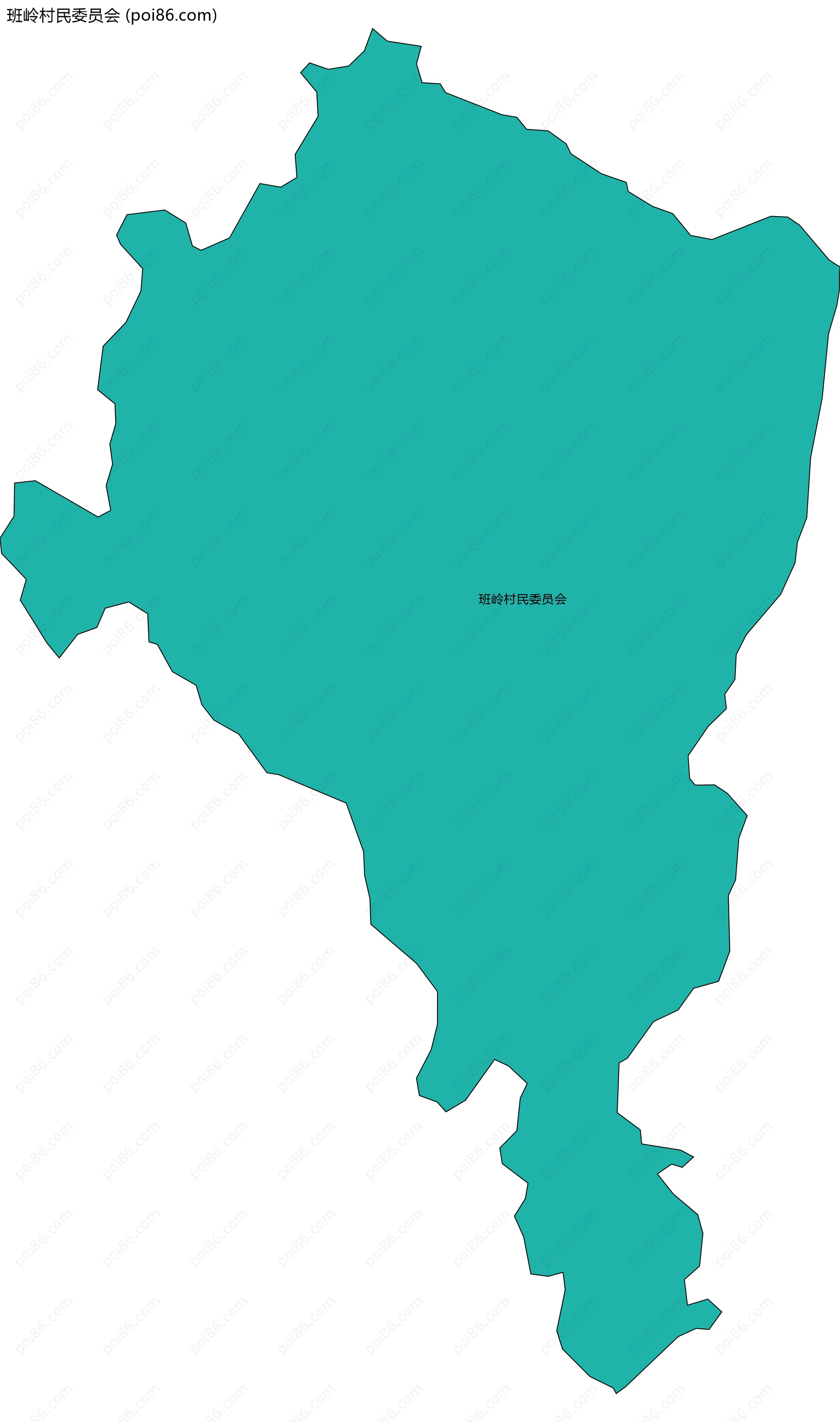 班岭村民委员会边界地图