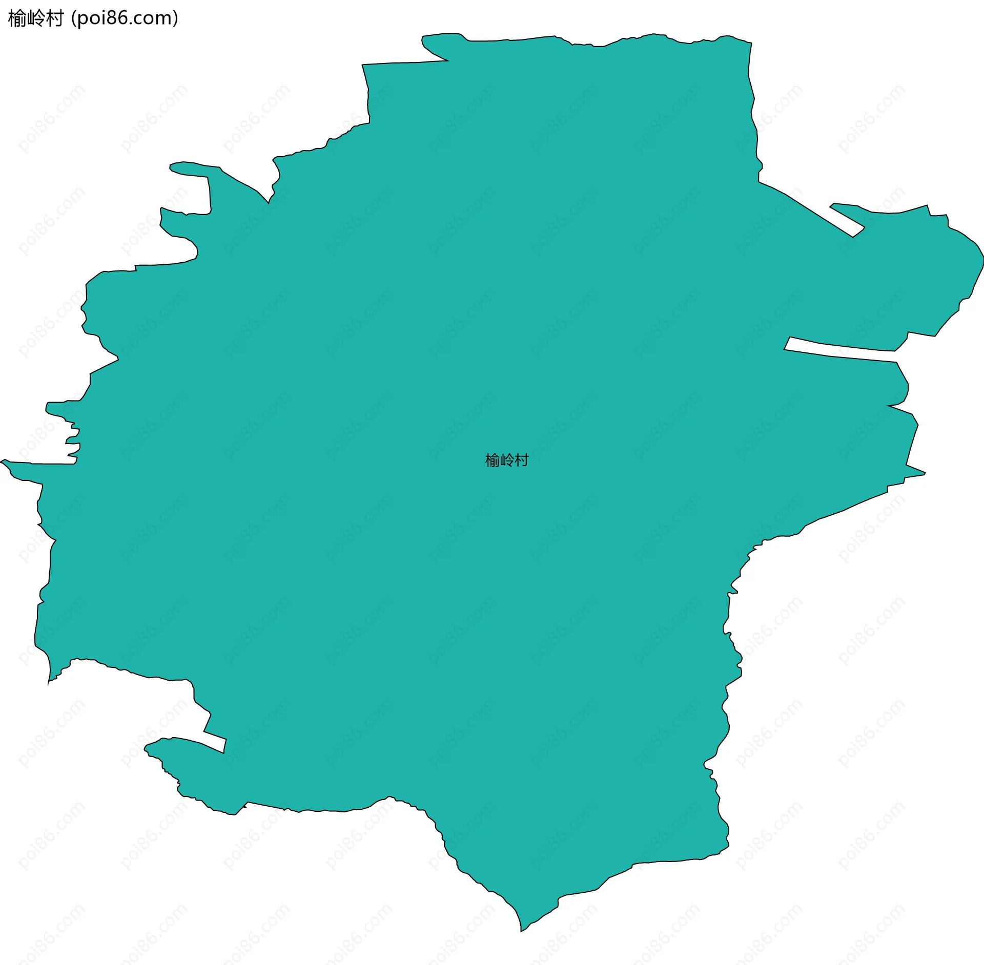 榆岭村边界地图