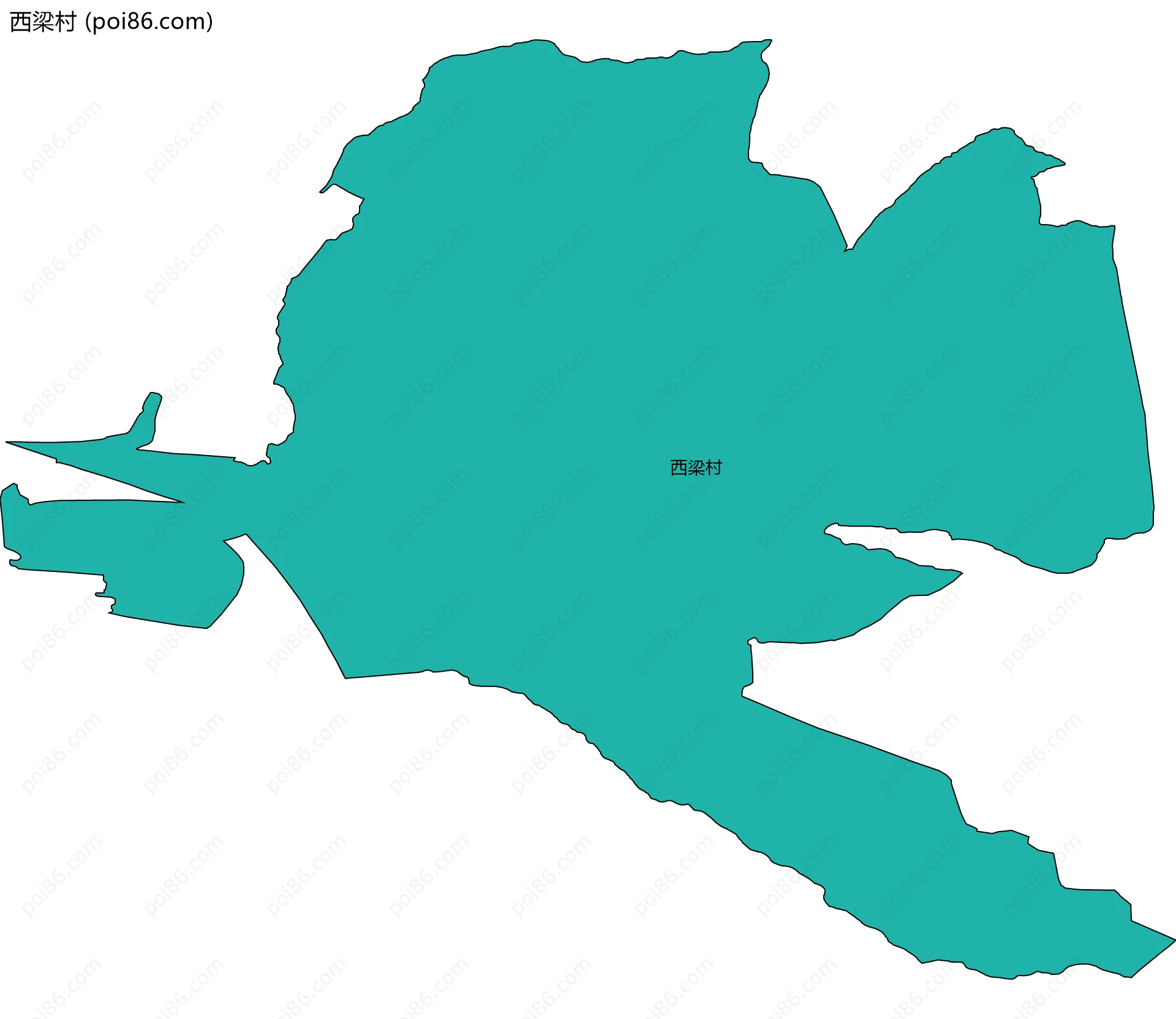 西梁村边界地图