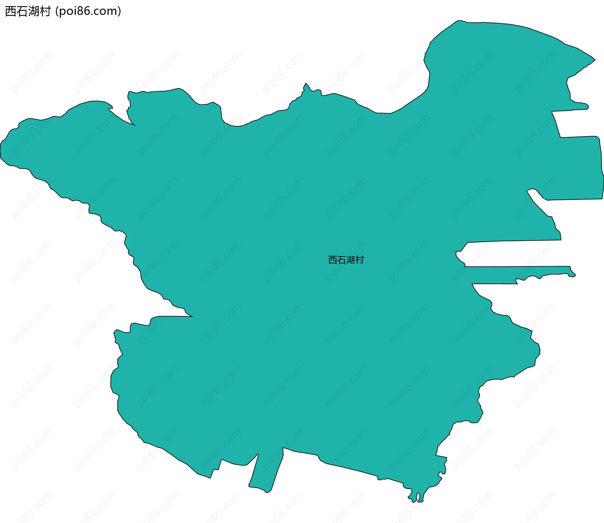 西石湖村边界地图