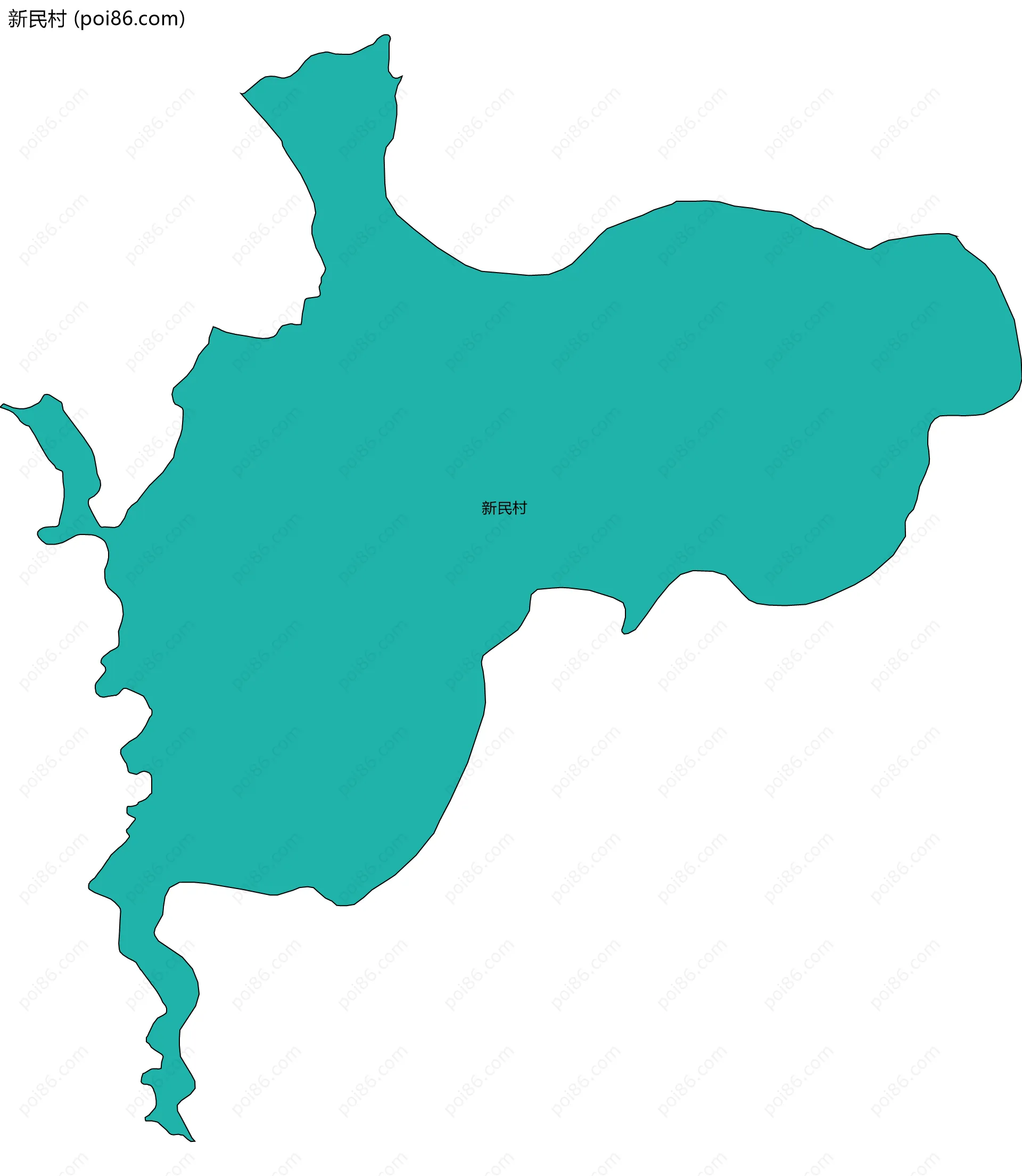 新民村边界地图