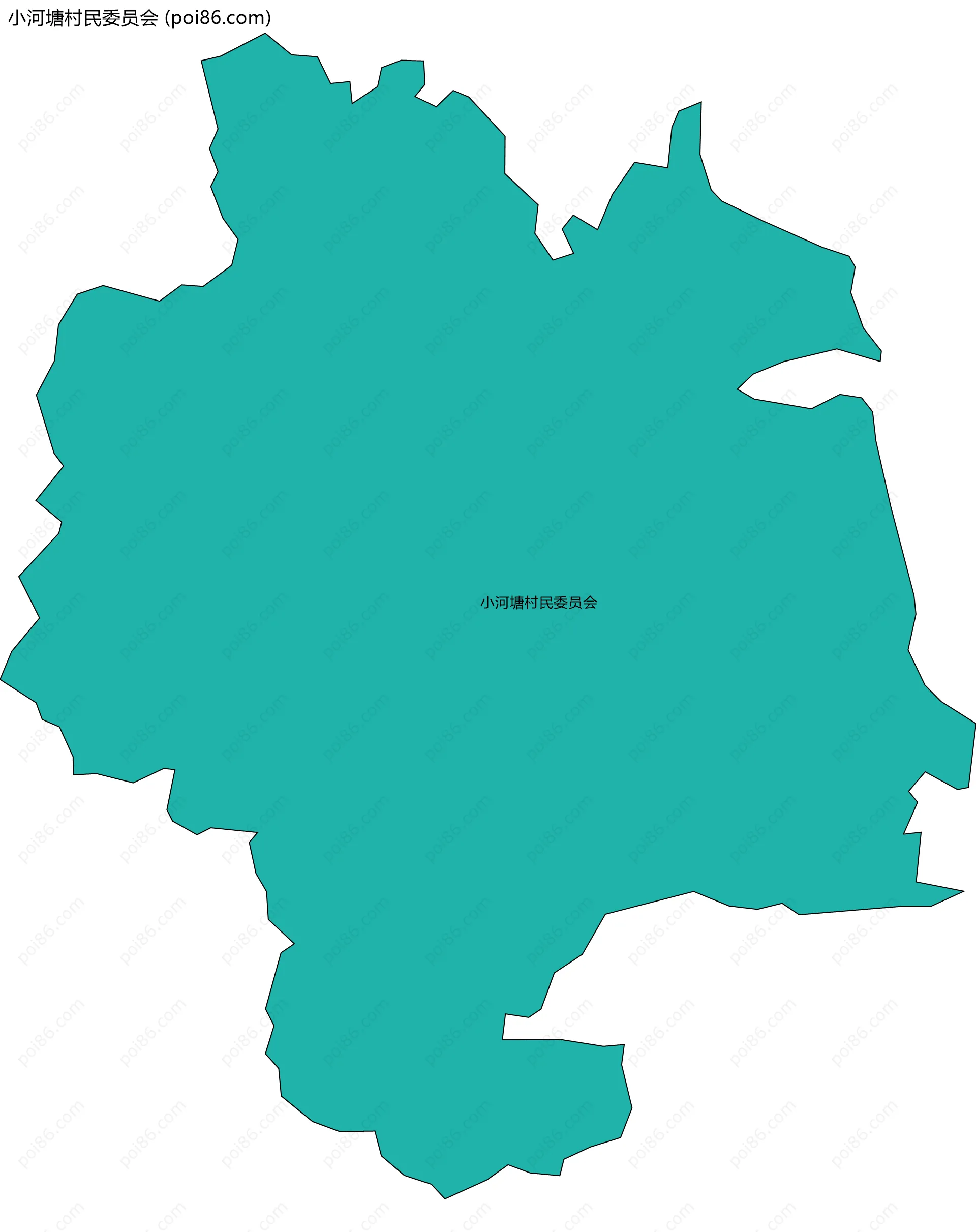 小河塘村民委员会边界地图