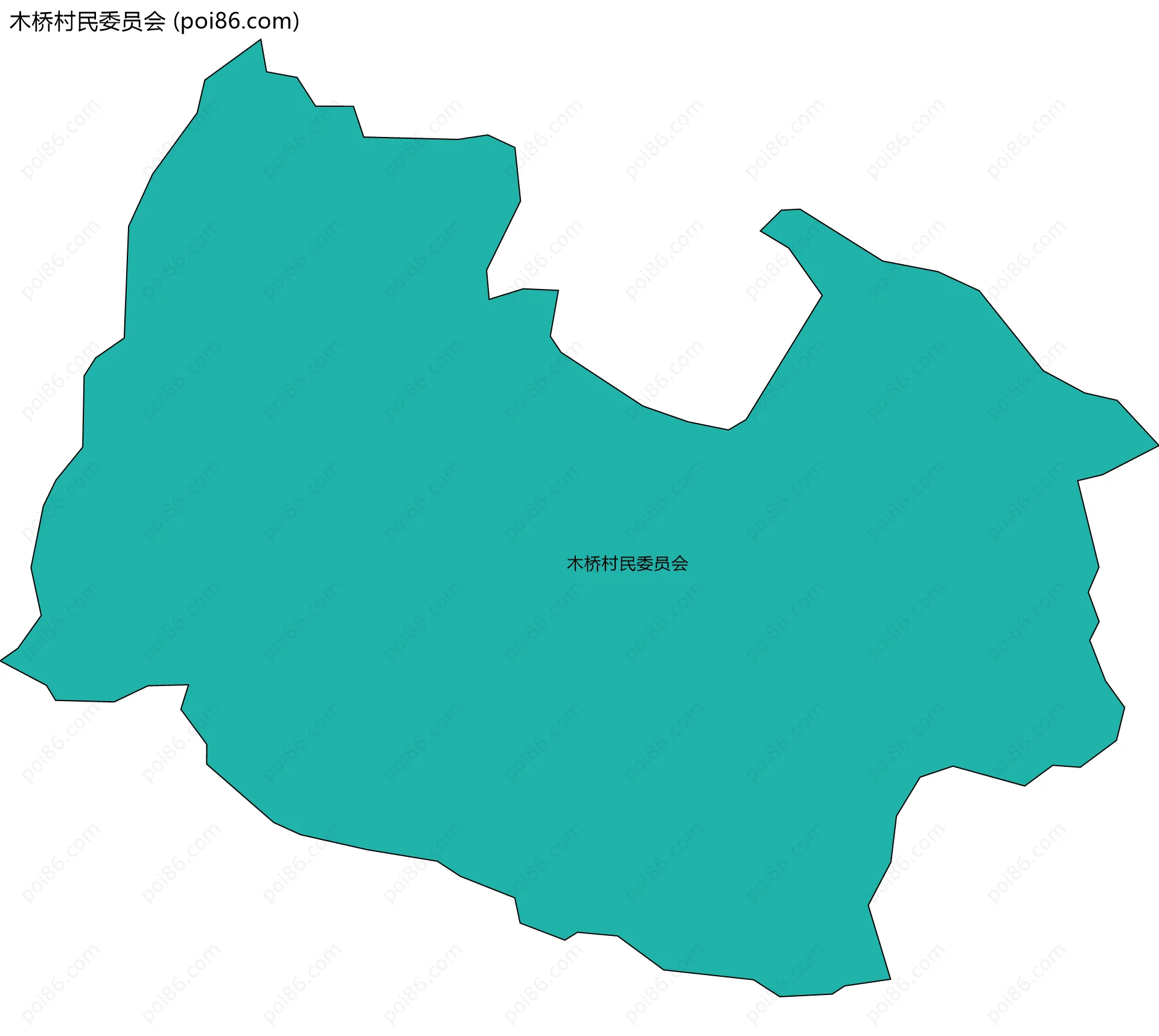 木桥村民委员会边界地图