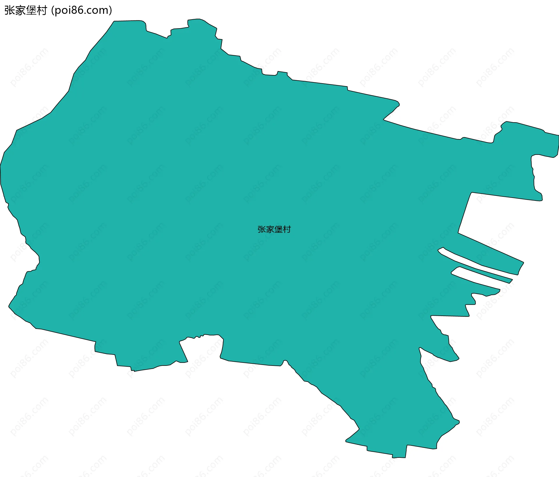 张家堡村边界地图