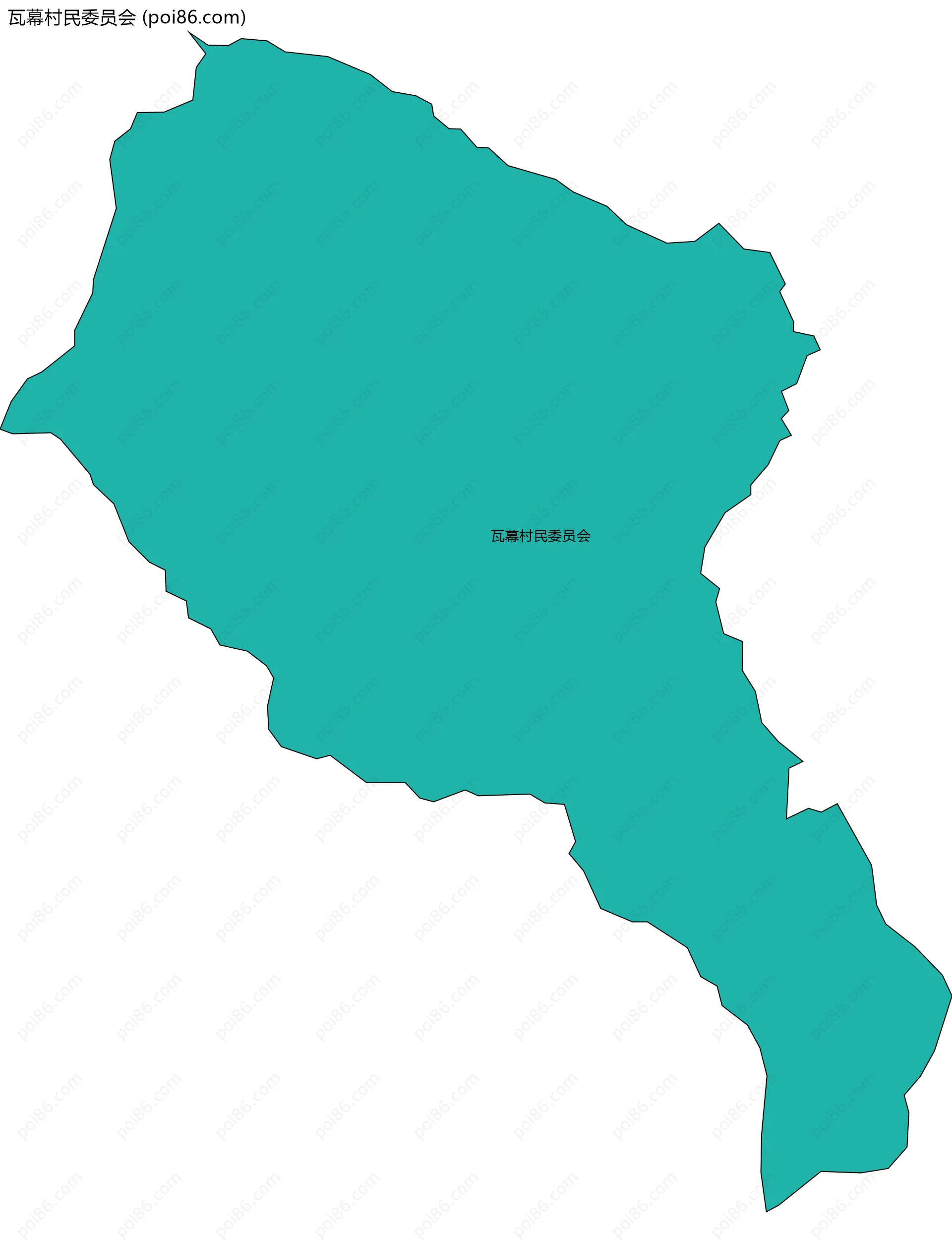 瓦幕村民委员会边界地图