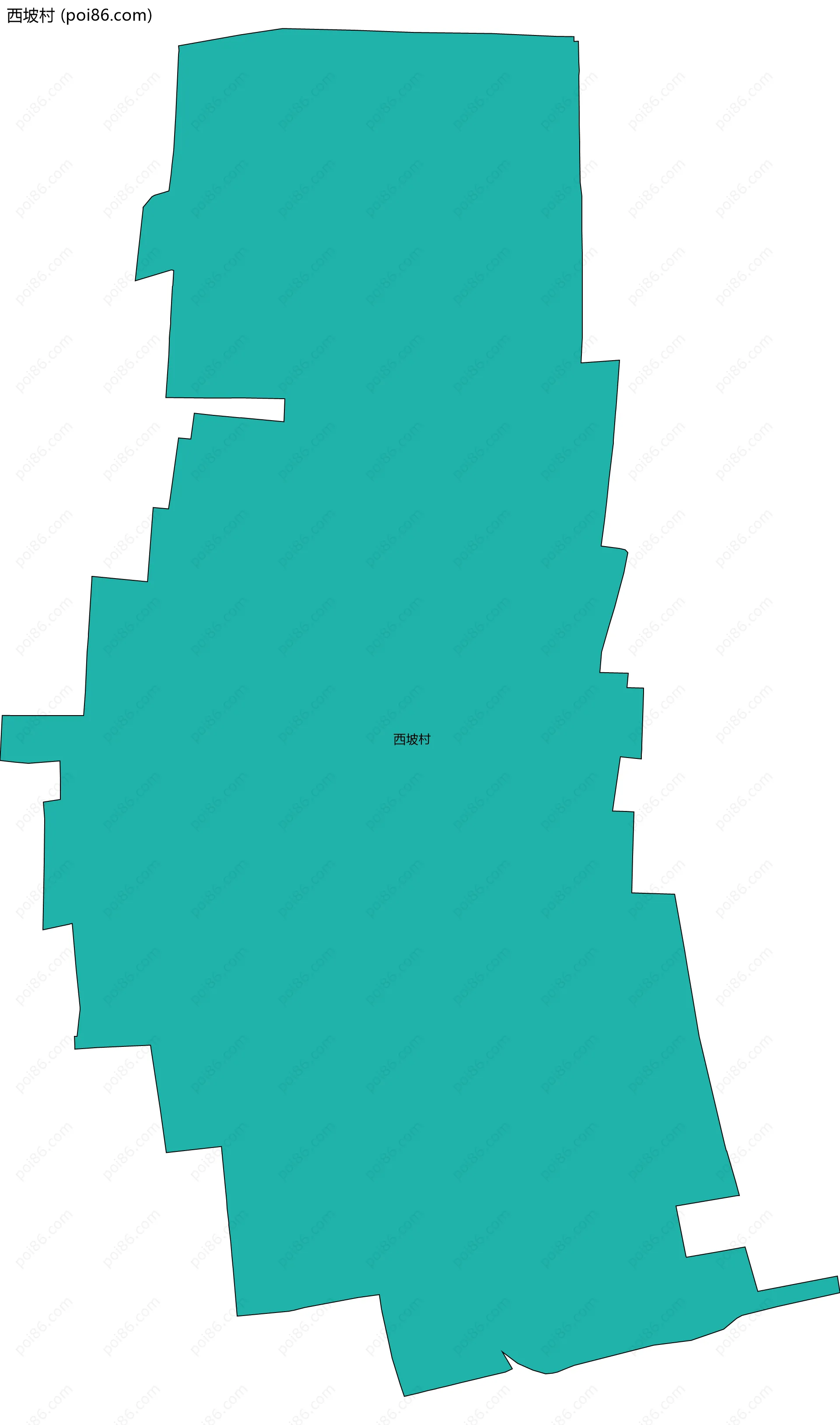 西坡村边界地图