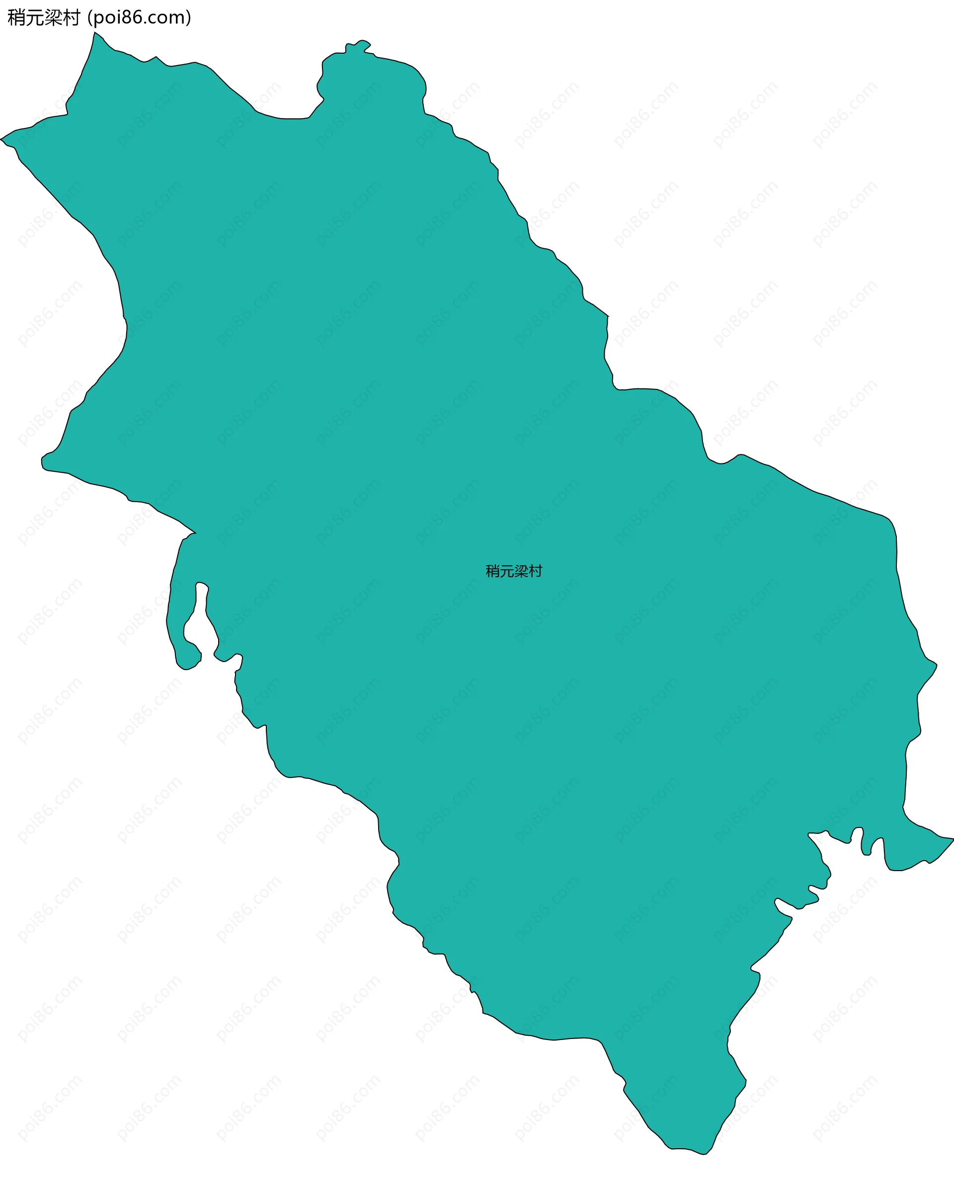 稍元梁村边界地图