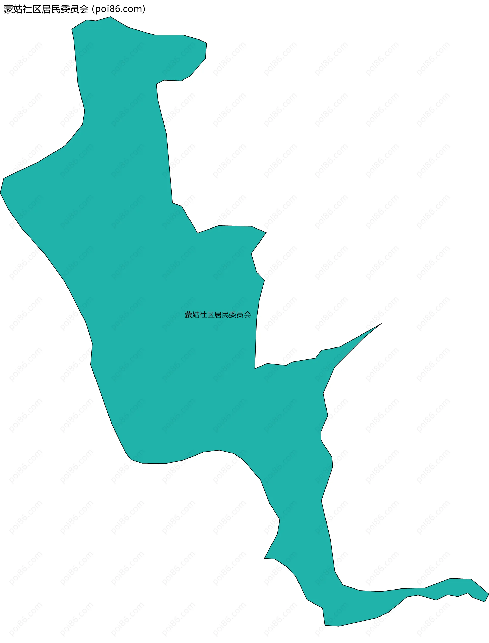 蒙姑社区居民委员会边界地图
