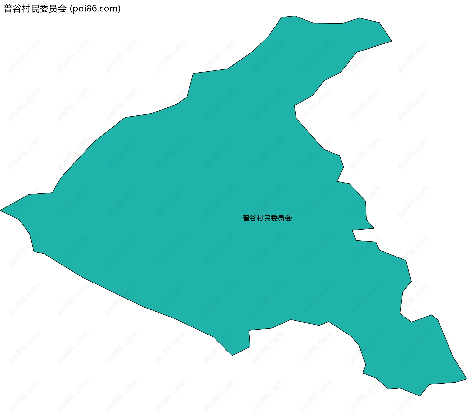 普谷村民委员会边界地图