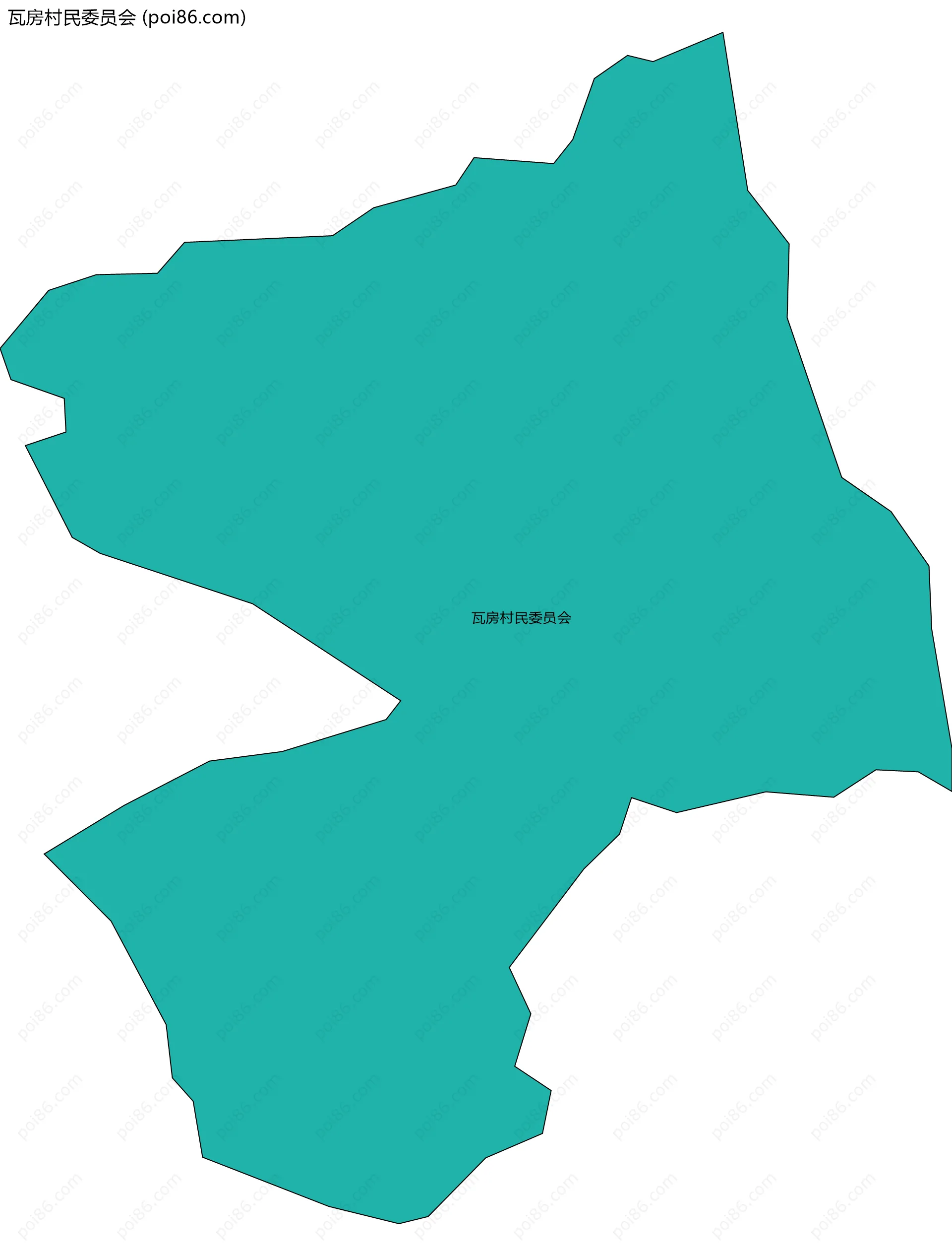 瓦房村民委员会边界地图