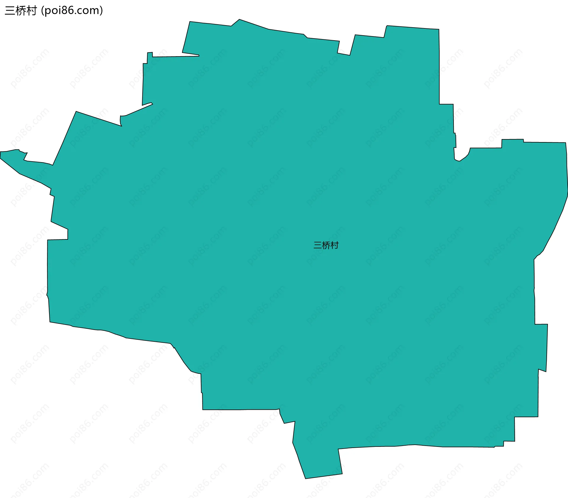 三桥村边界地图