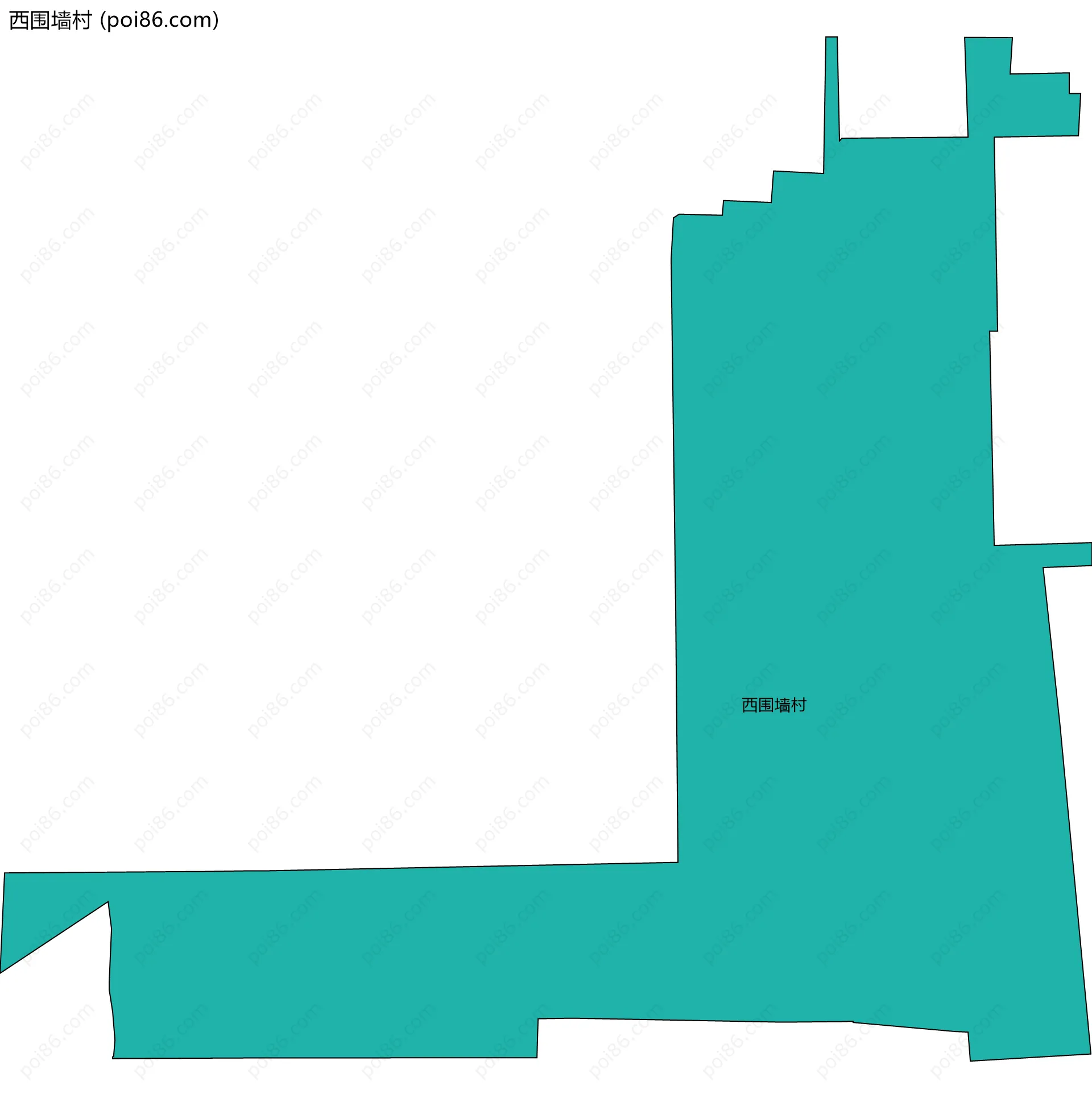 西围墙村边界地图