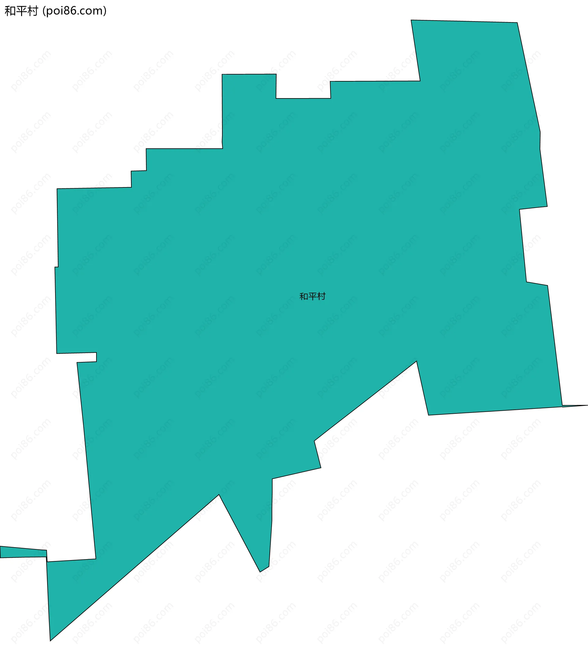 和平村边界地图