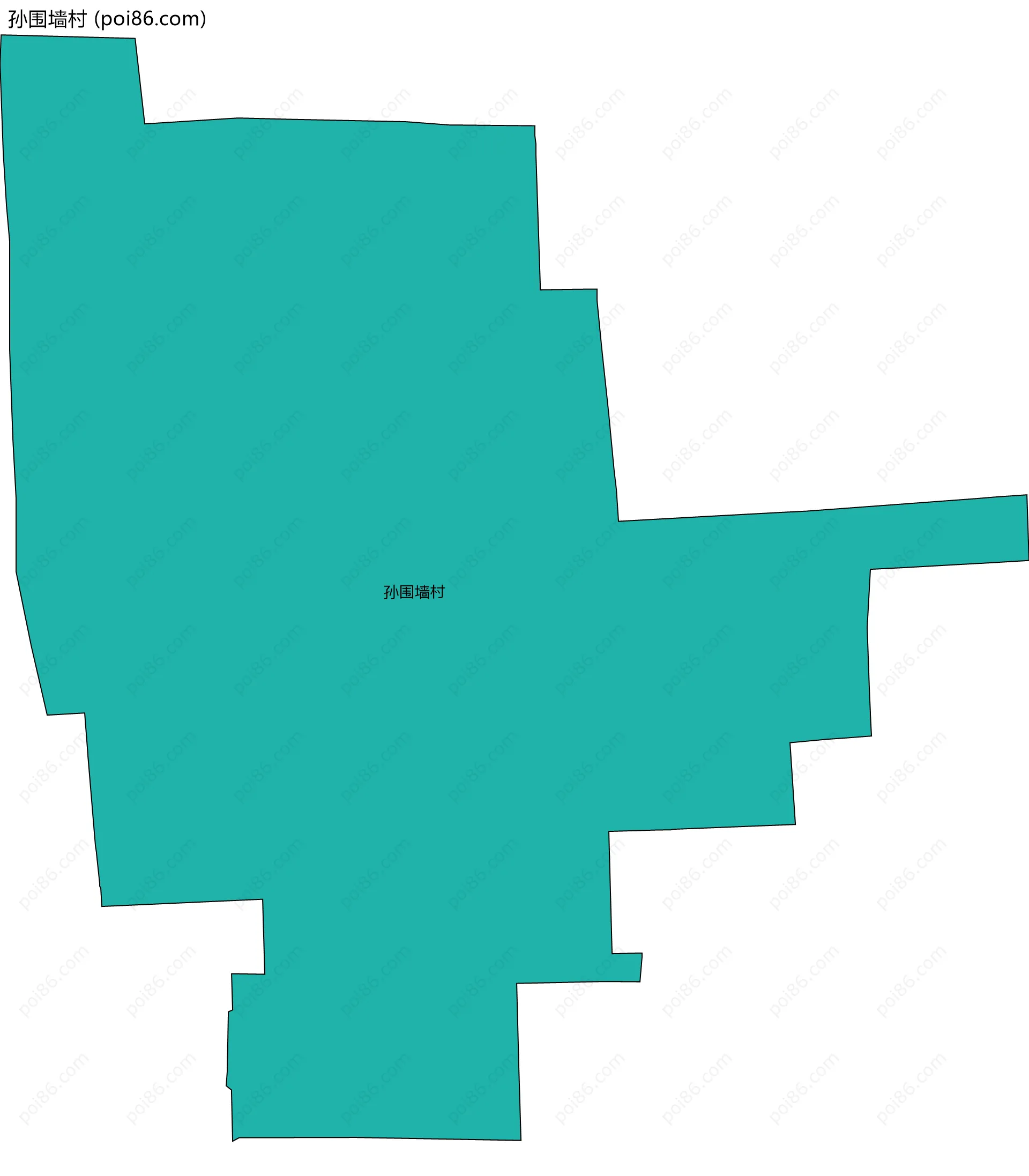 孙围墙村边界地图