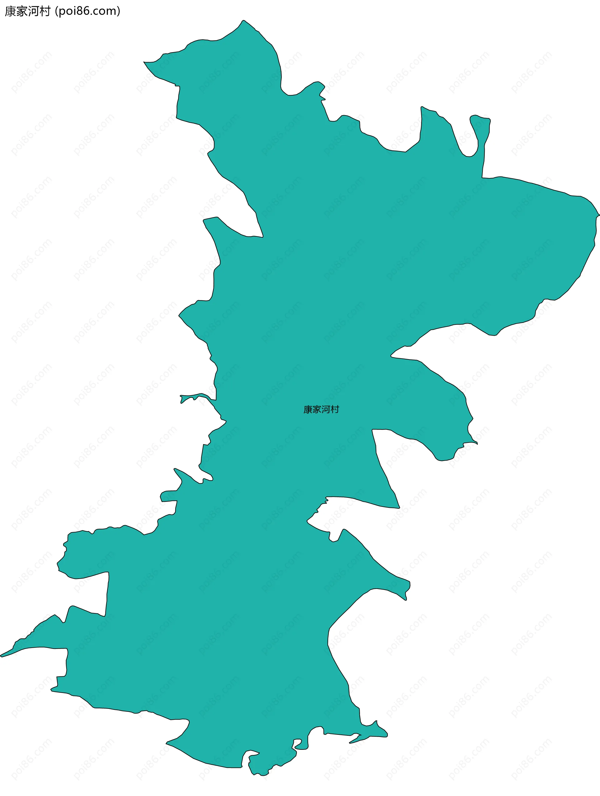 康家河村边界地图