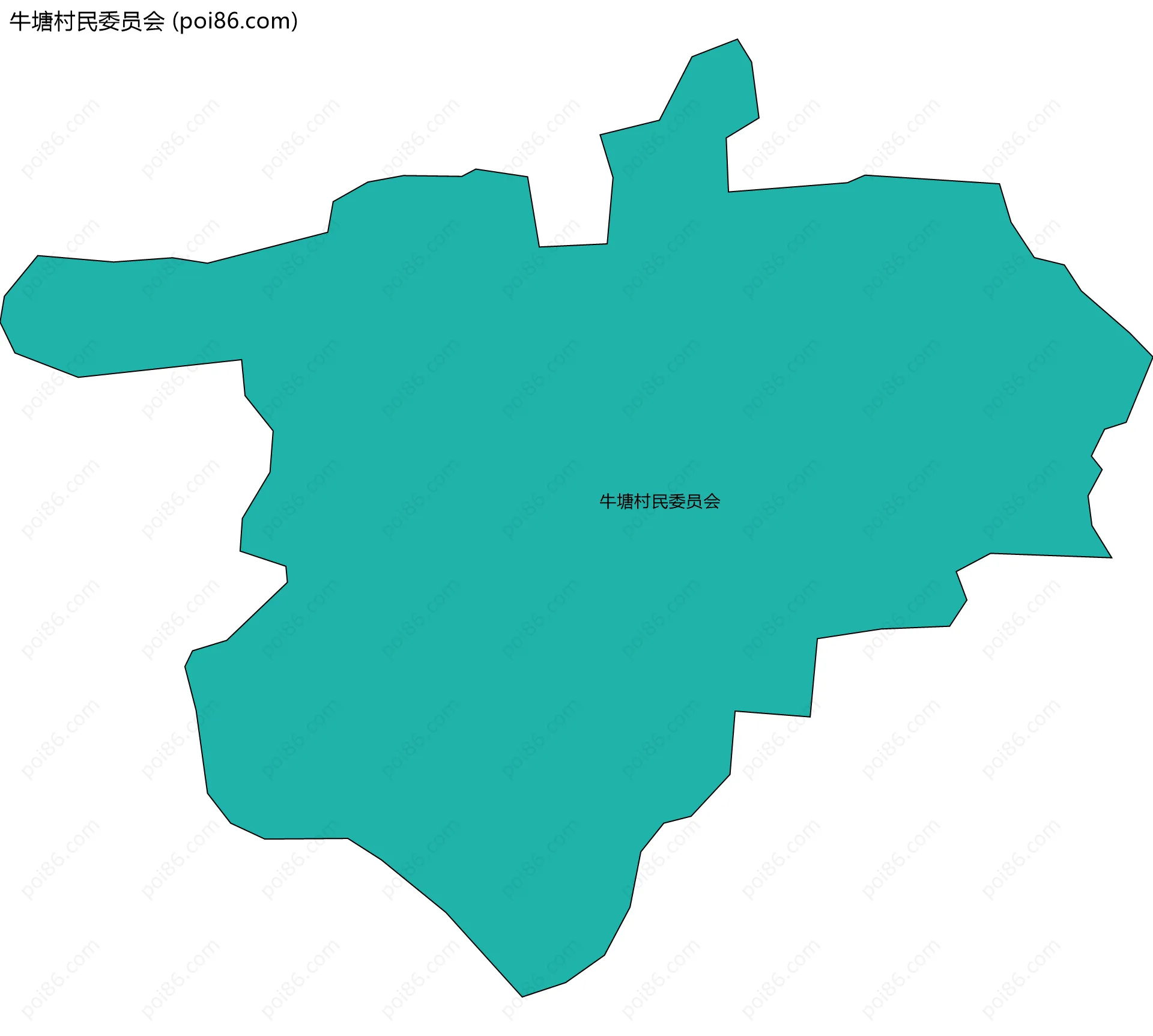 牛塘村民委员会边界地图
