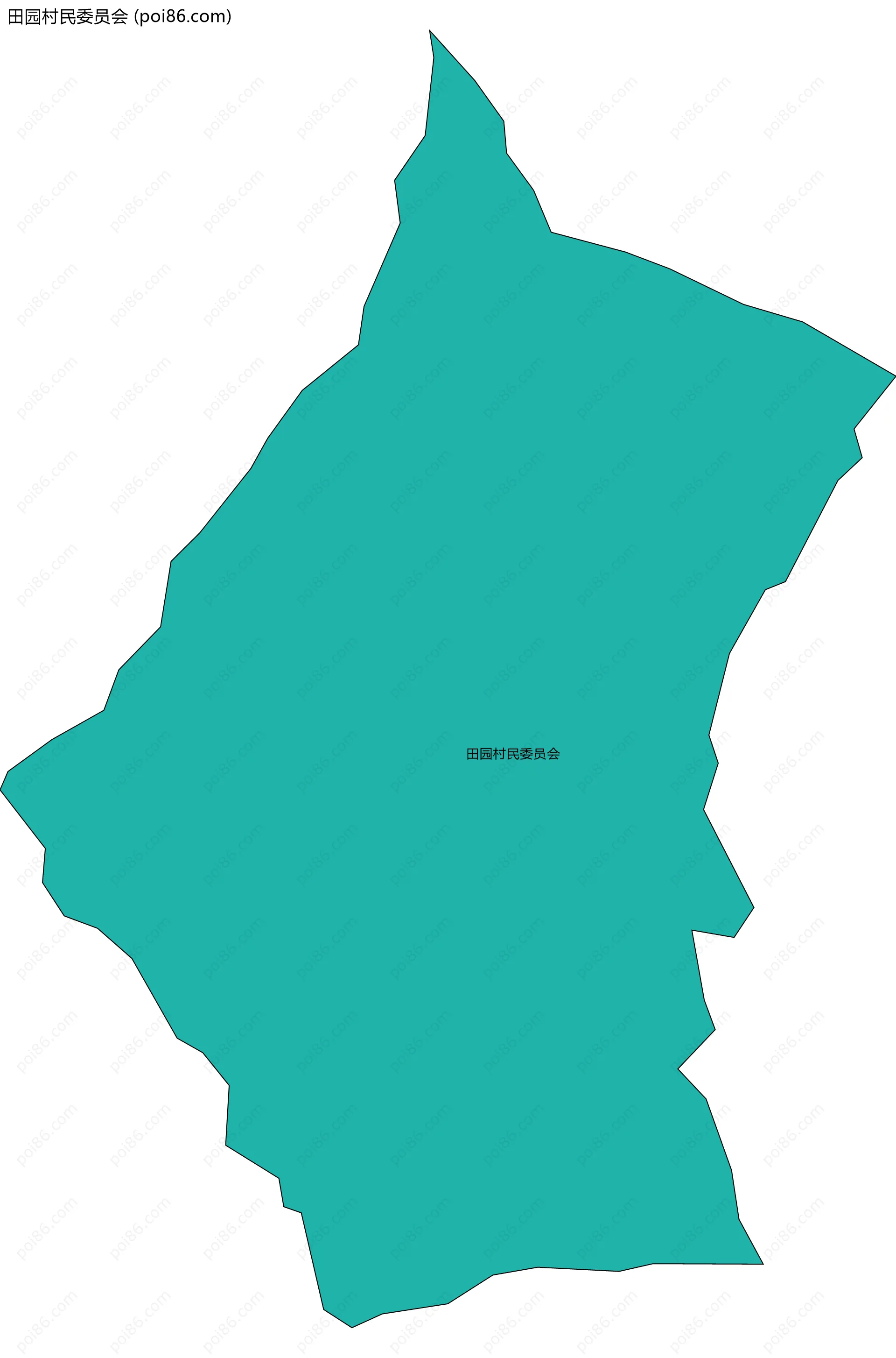 田园村民委员会边界地图