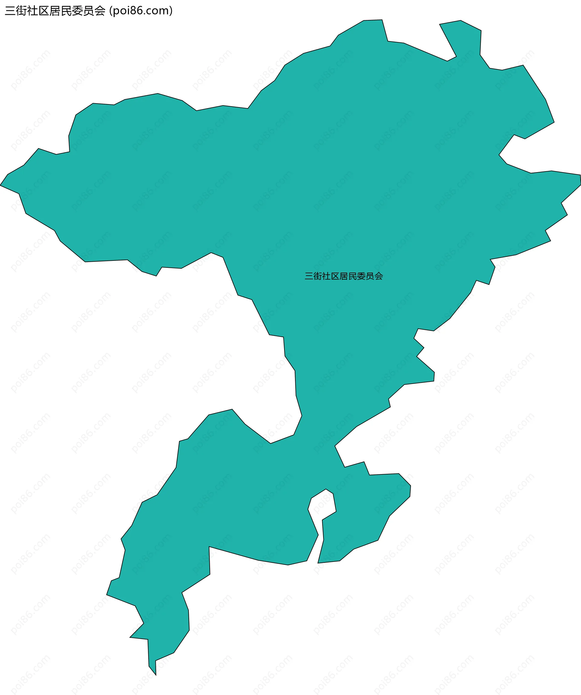 三街社区居民委员会边界地图