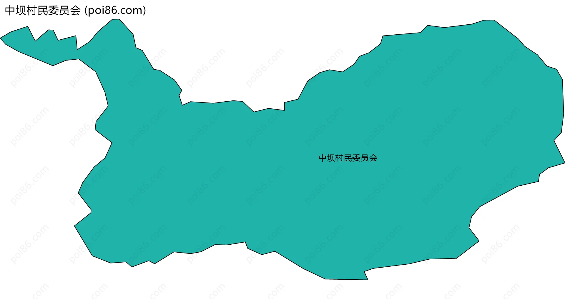 中坝村民委员会边界地图