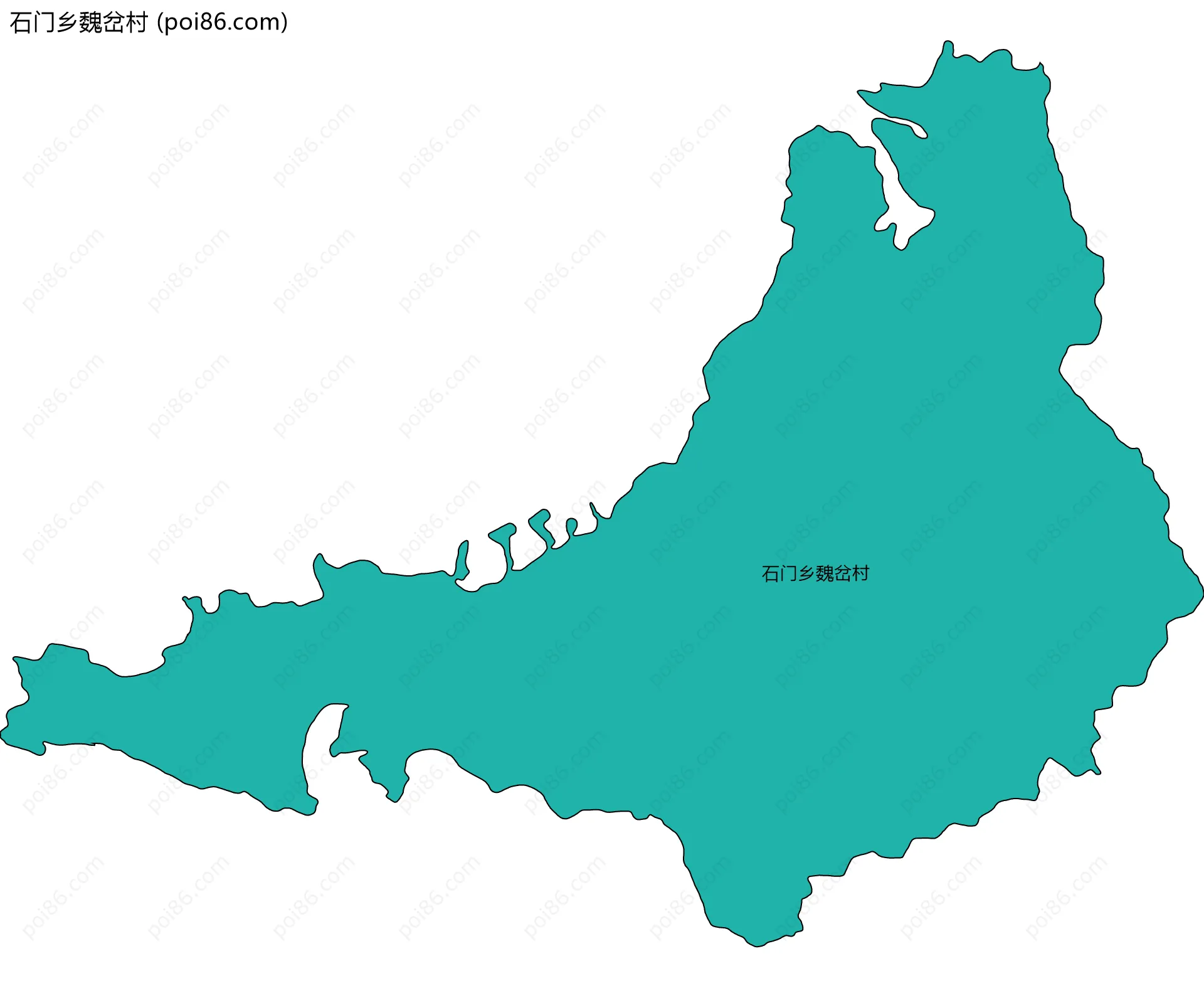 石门乡魏岔村边界地图