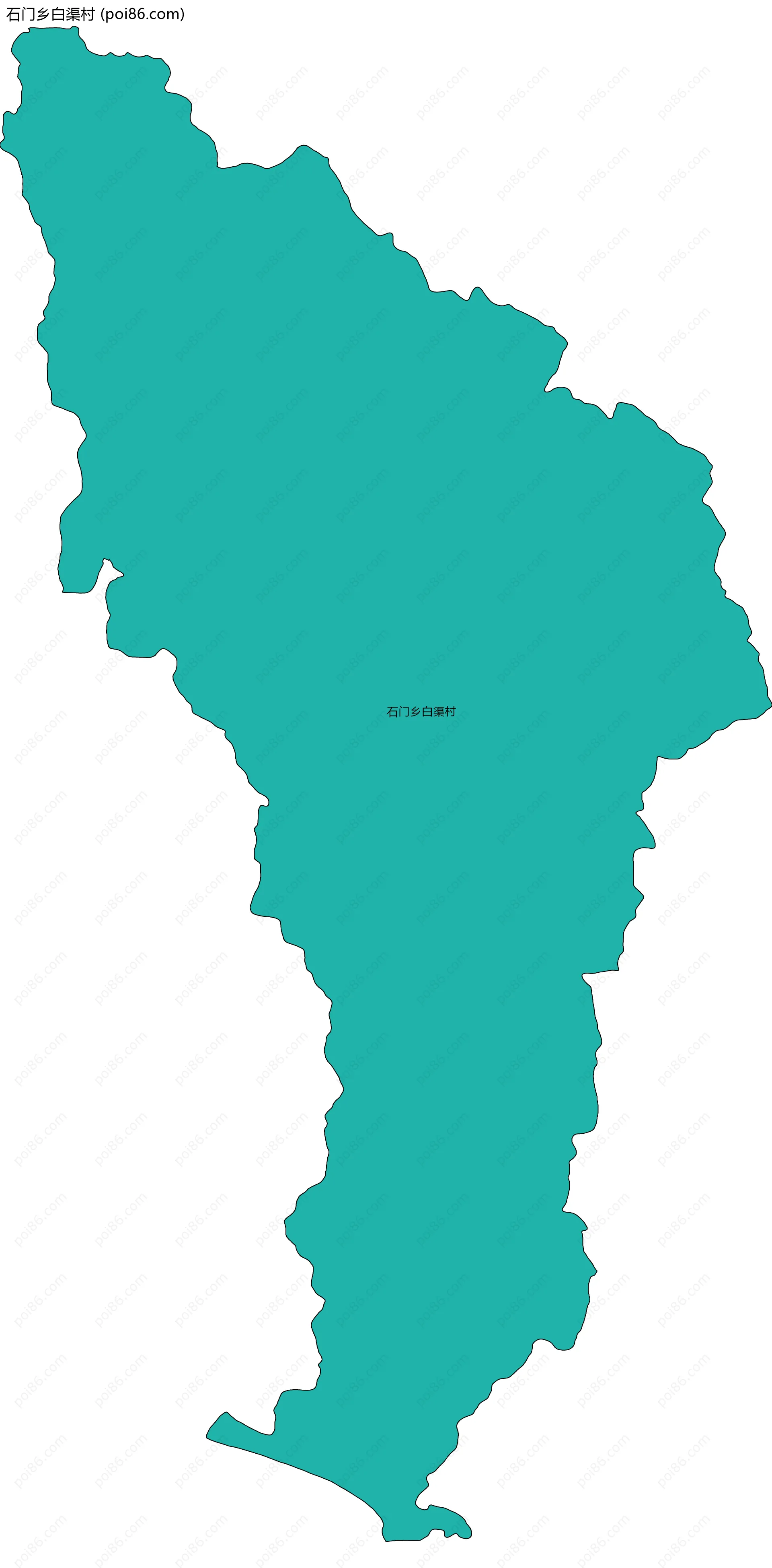 石门乡白渠村边界地图