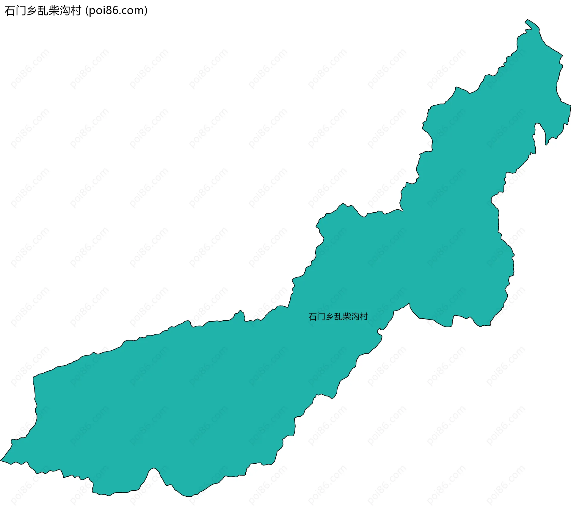 石门乡乱柴沟村边界地图