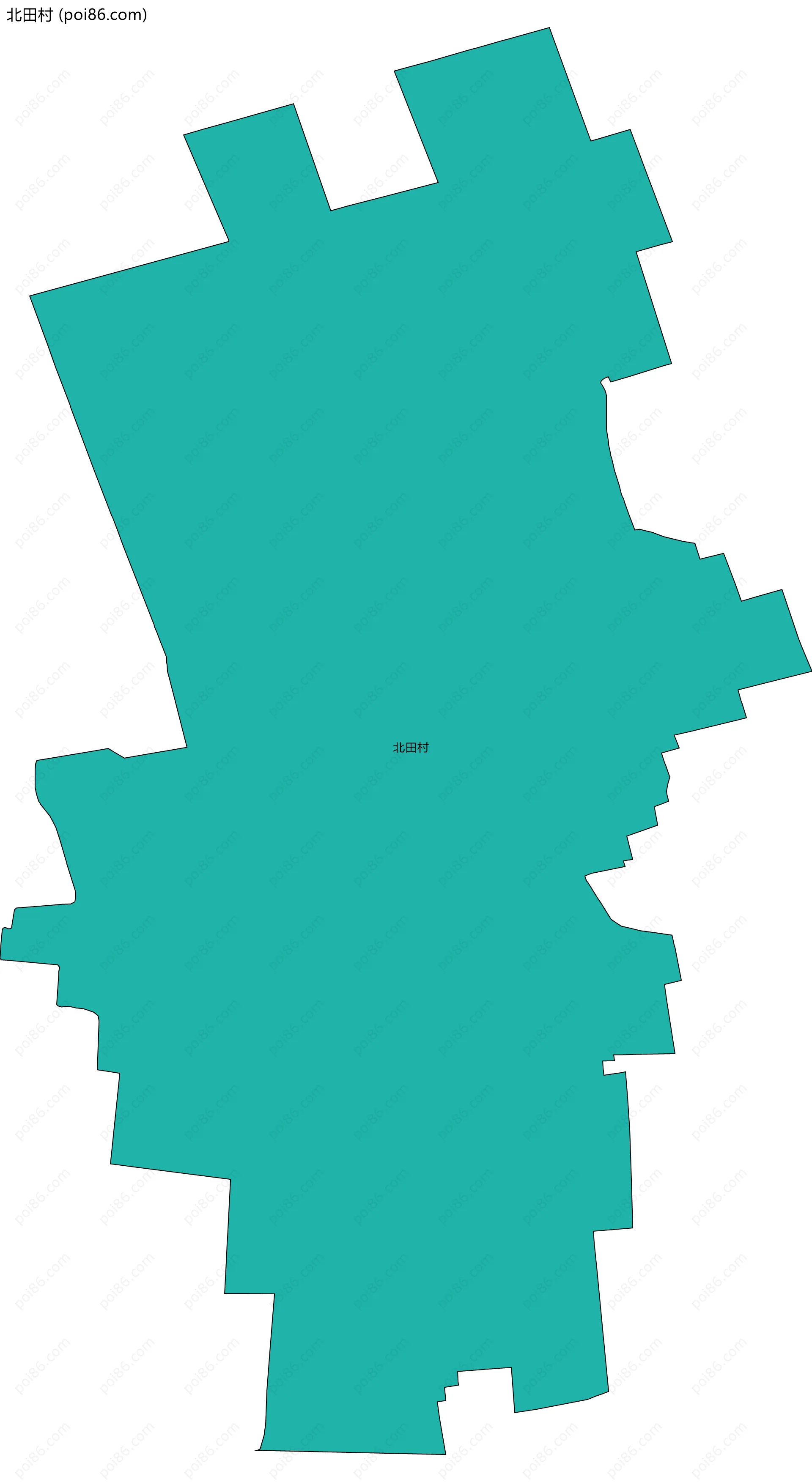 北田村边界地图