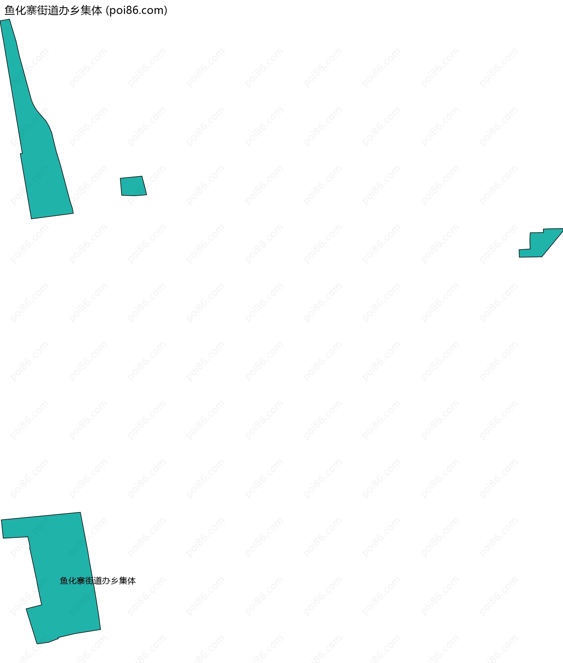 鱼化寨街道办乡集体边界地图