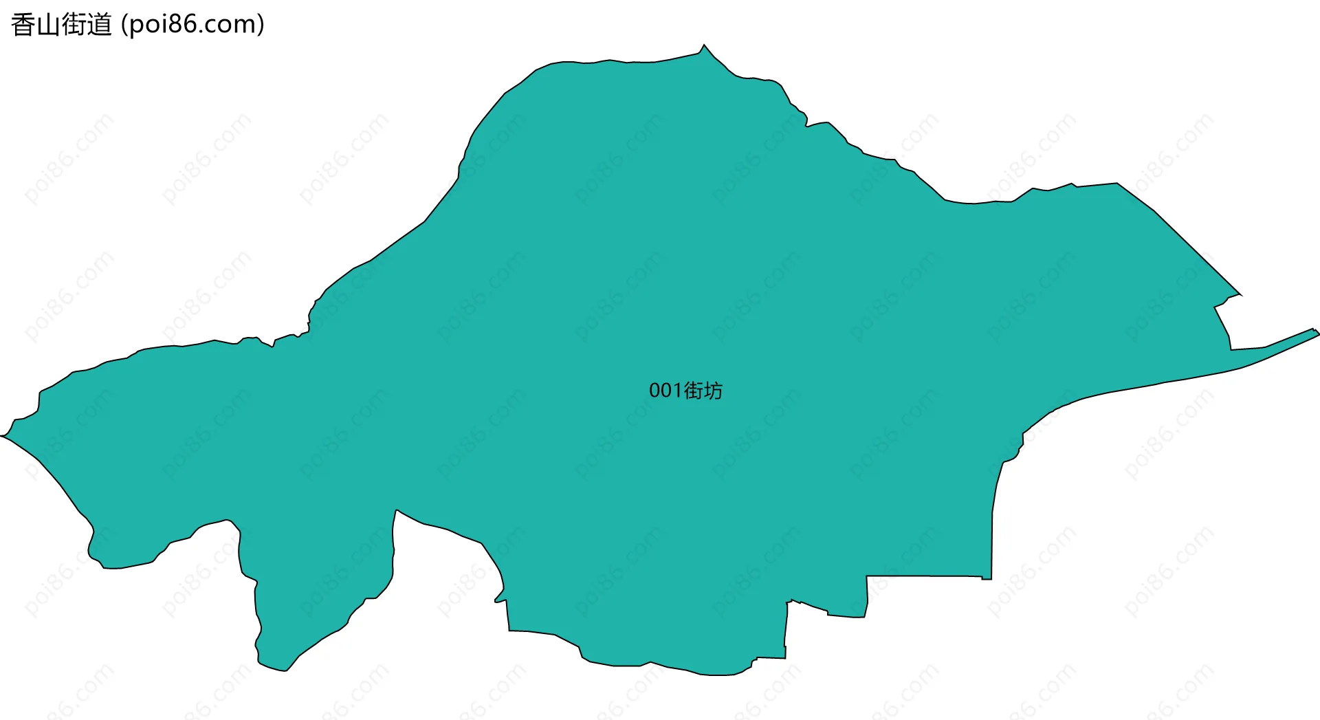 香山街道边界地图(五级行政区划)