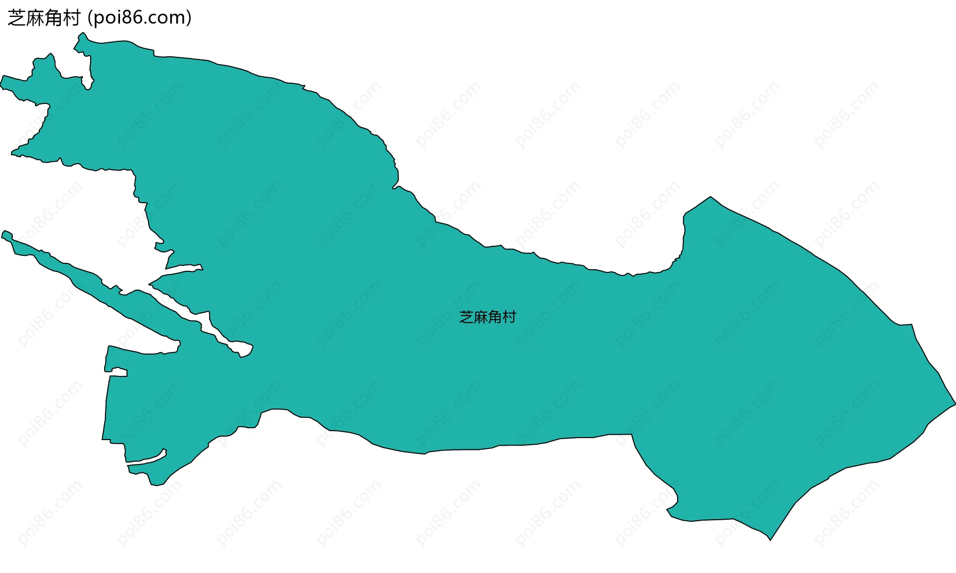 芝麻角村边界地图