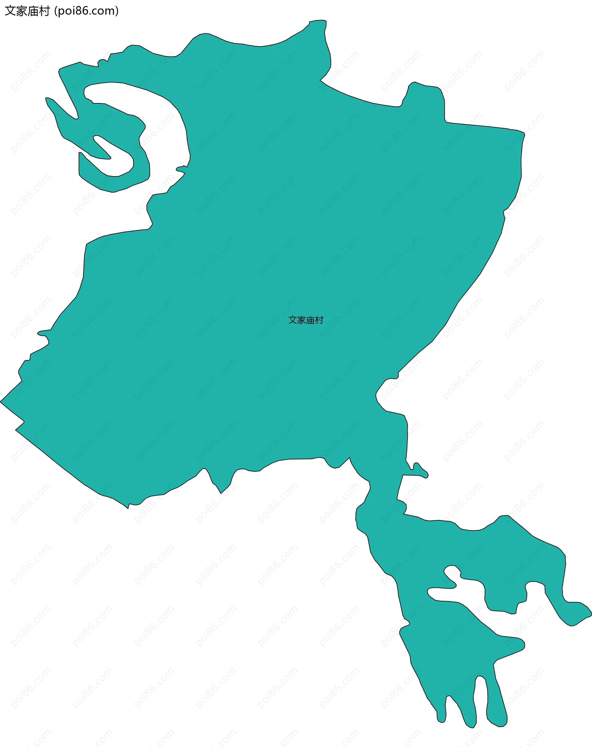 文家庙村边界地图