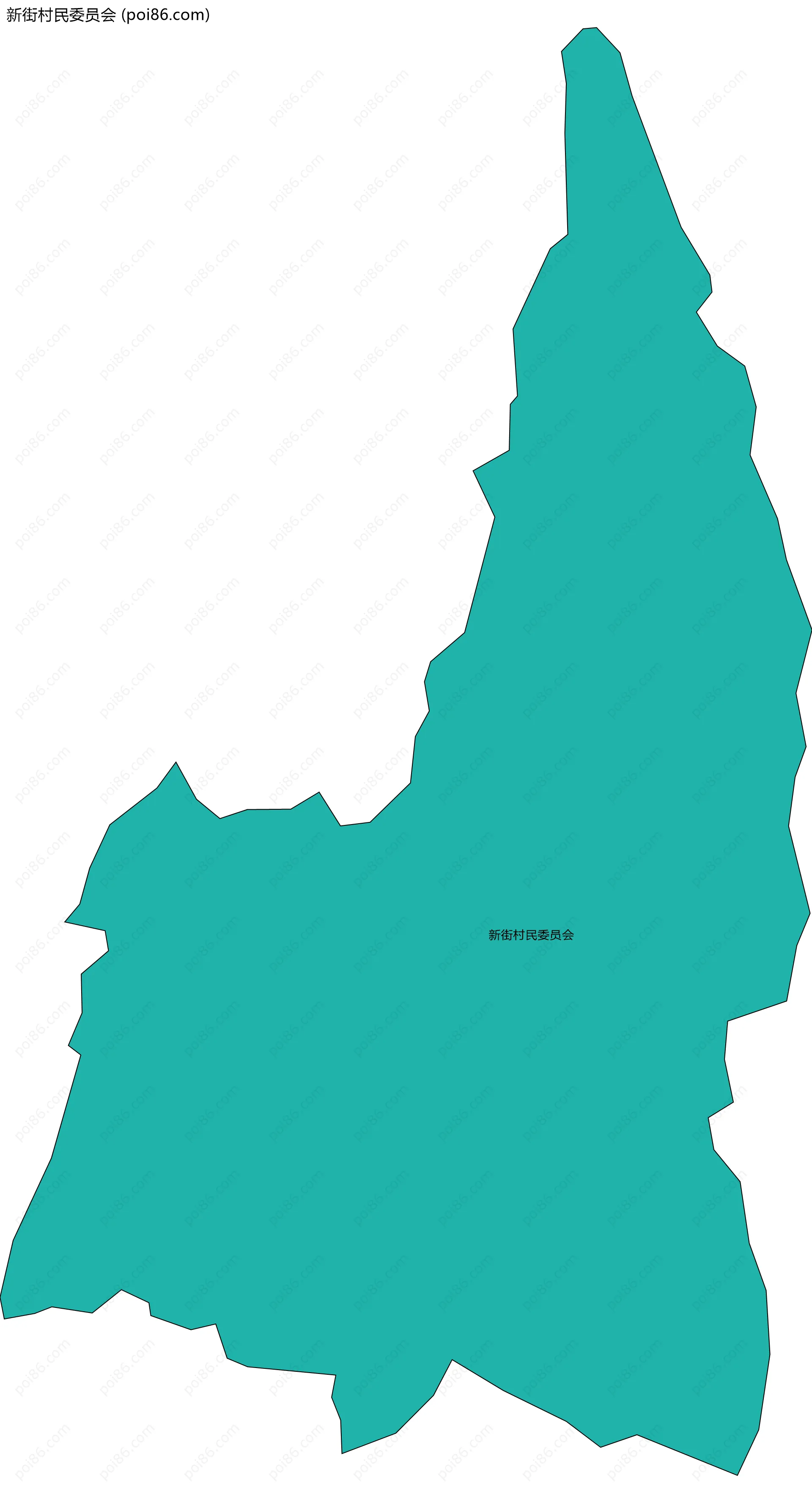 新街村民委员会边界地图