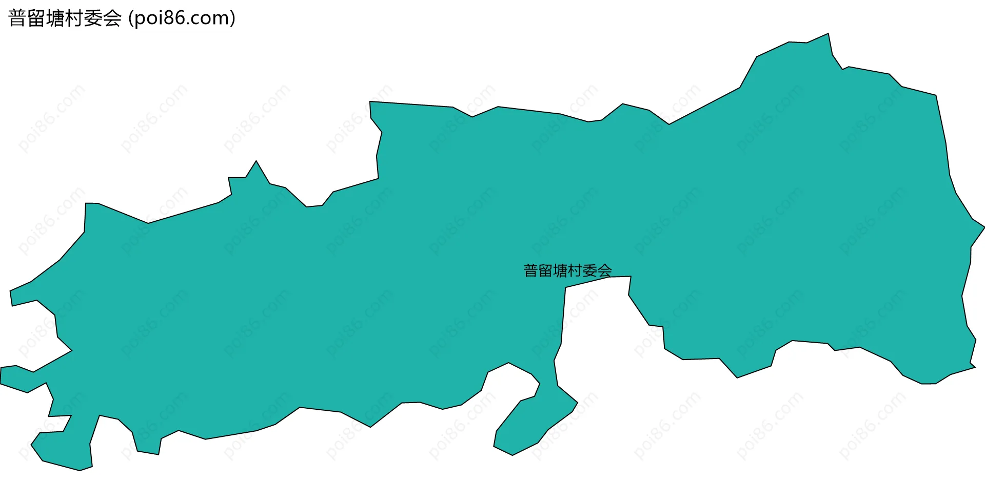 普留塘村委会边界地图
