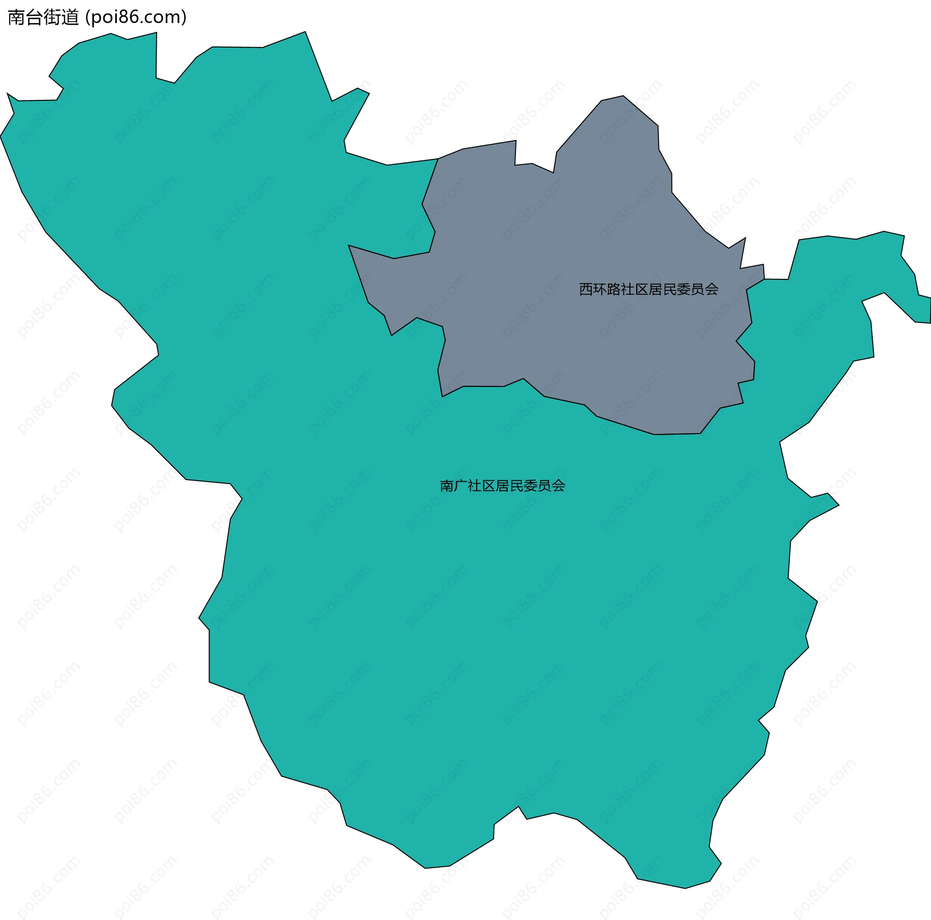 南台街道边界地图(五级行政区划)
