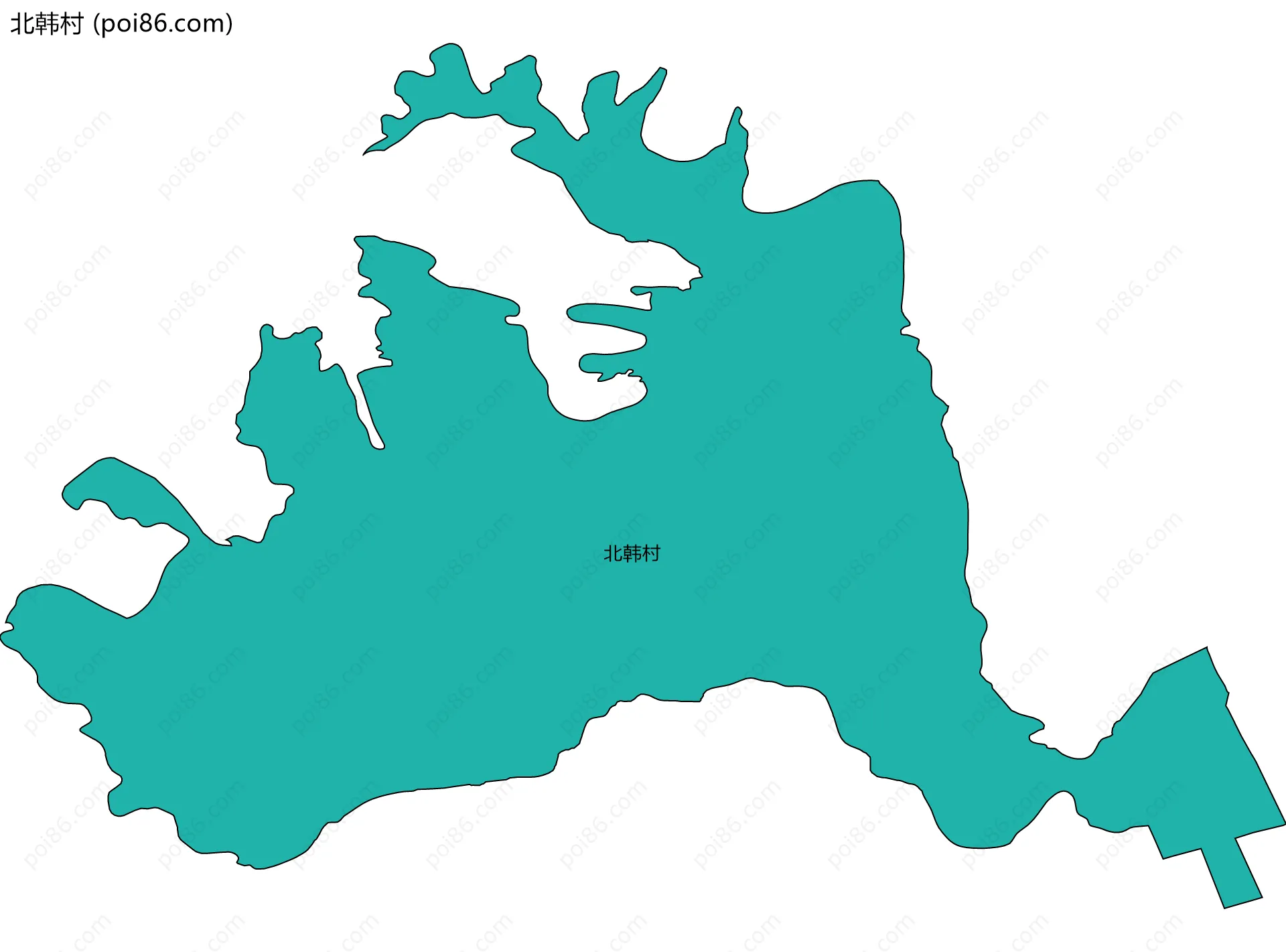 北韩村边界地图
