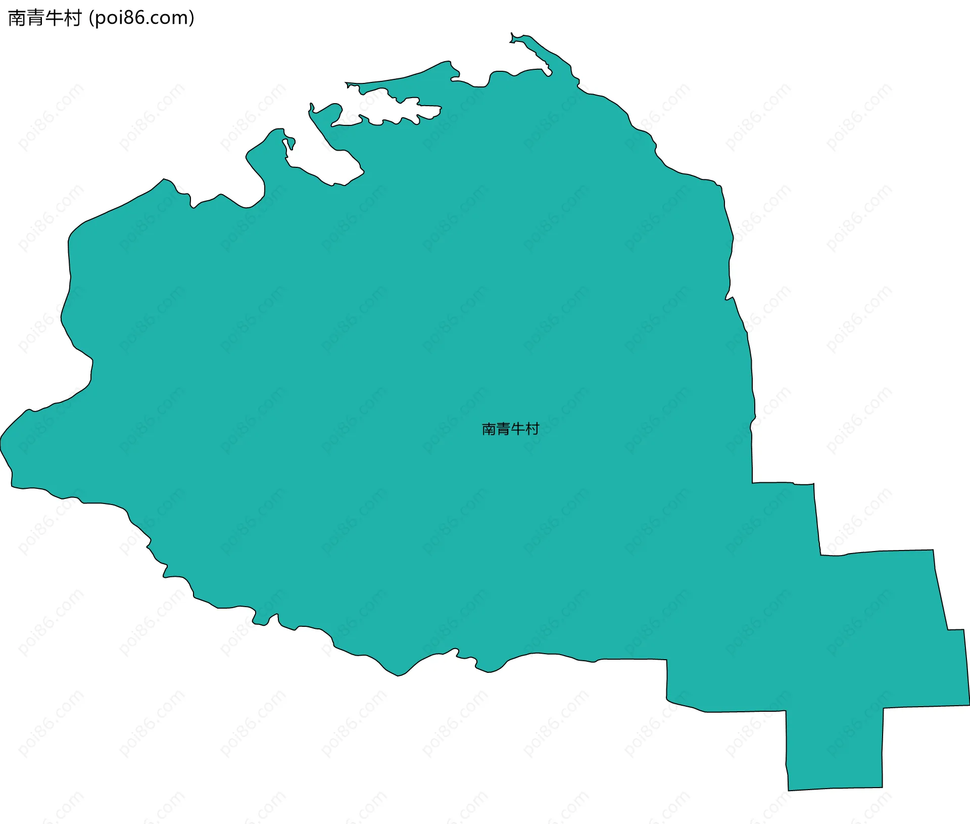 南青牛村边界地图