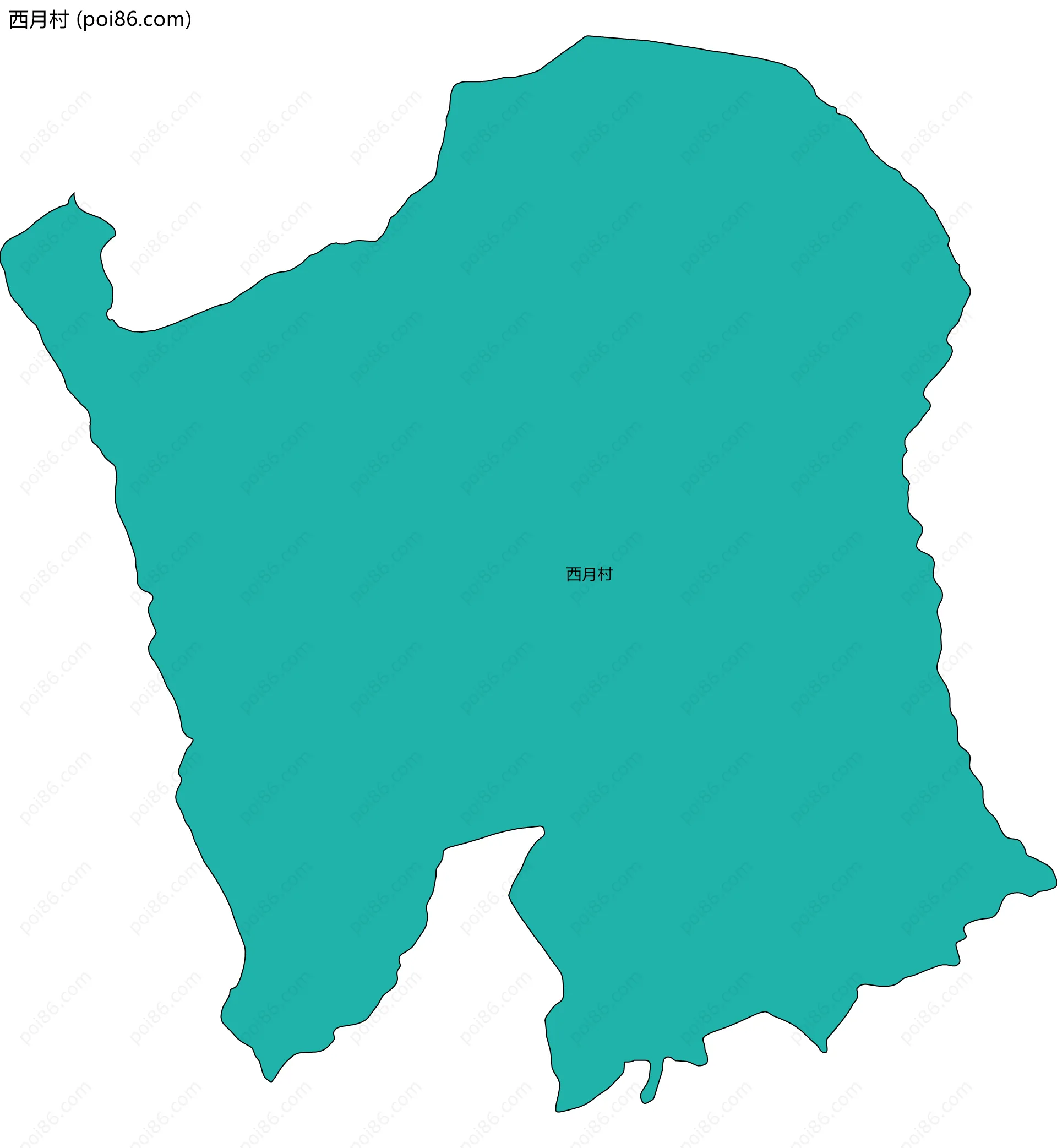 西月村边界地图