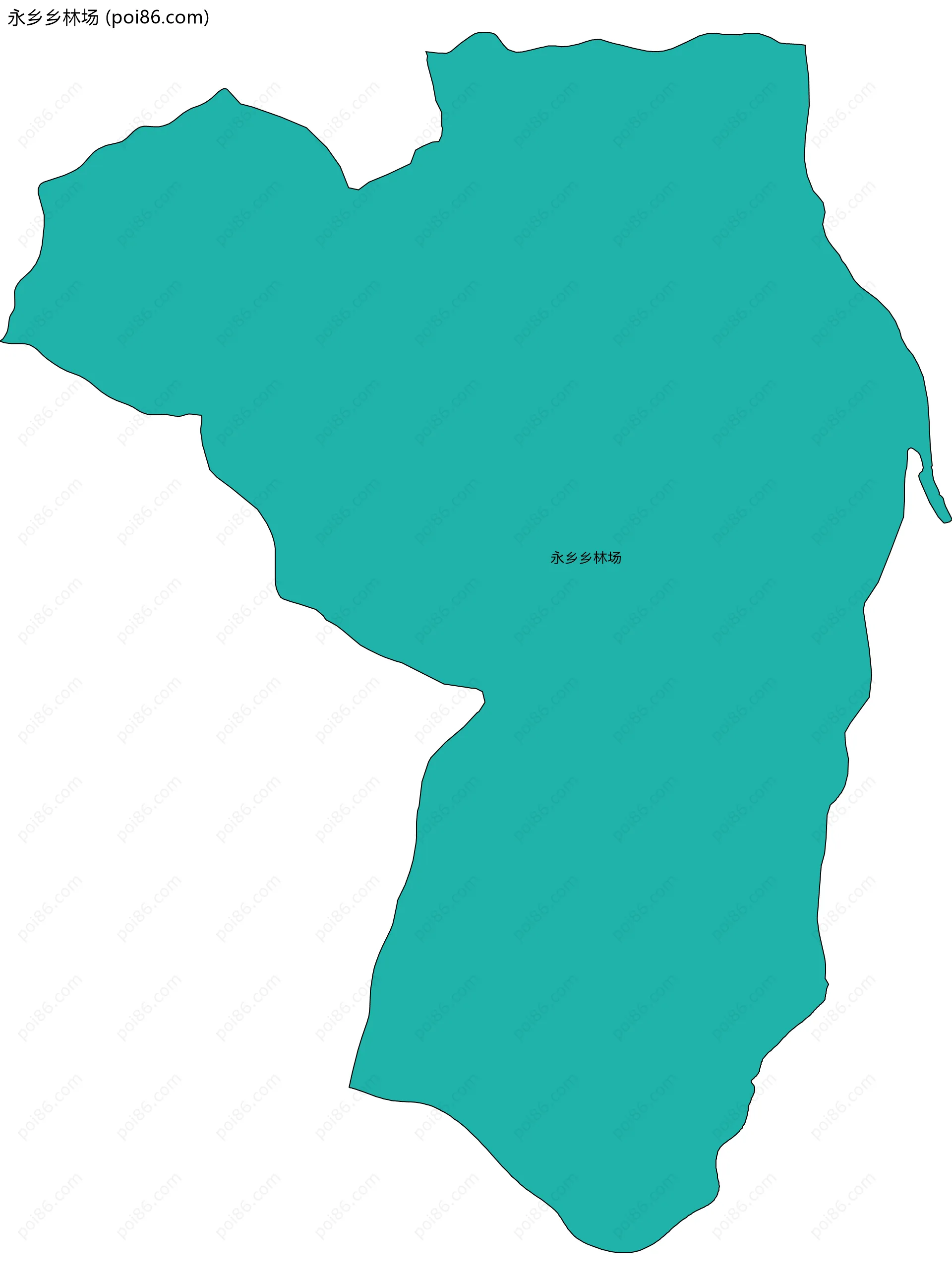 永乡乡林场边界地图(五级行政区划)